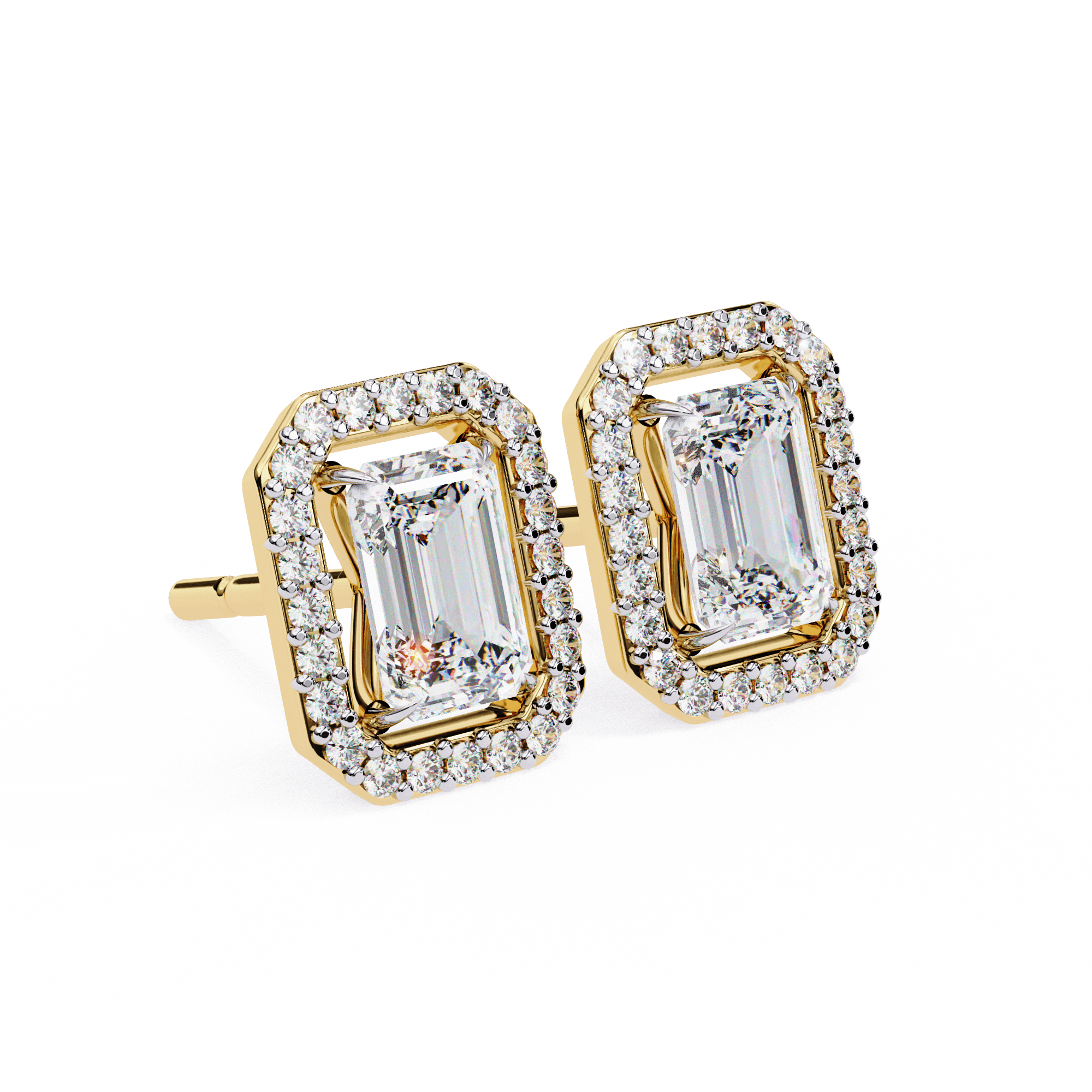 Emerald Elegance Diamond Studs