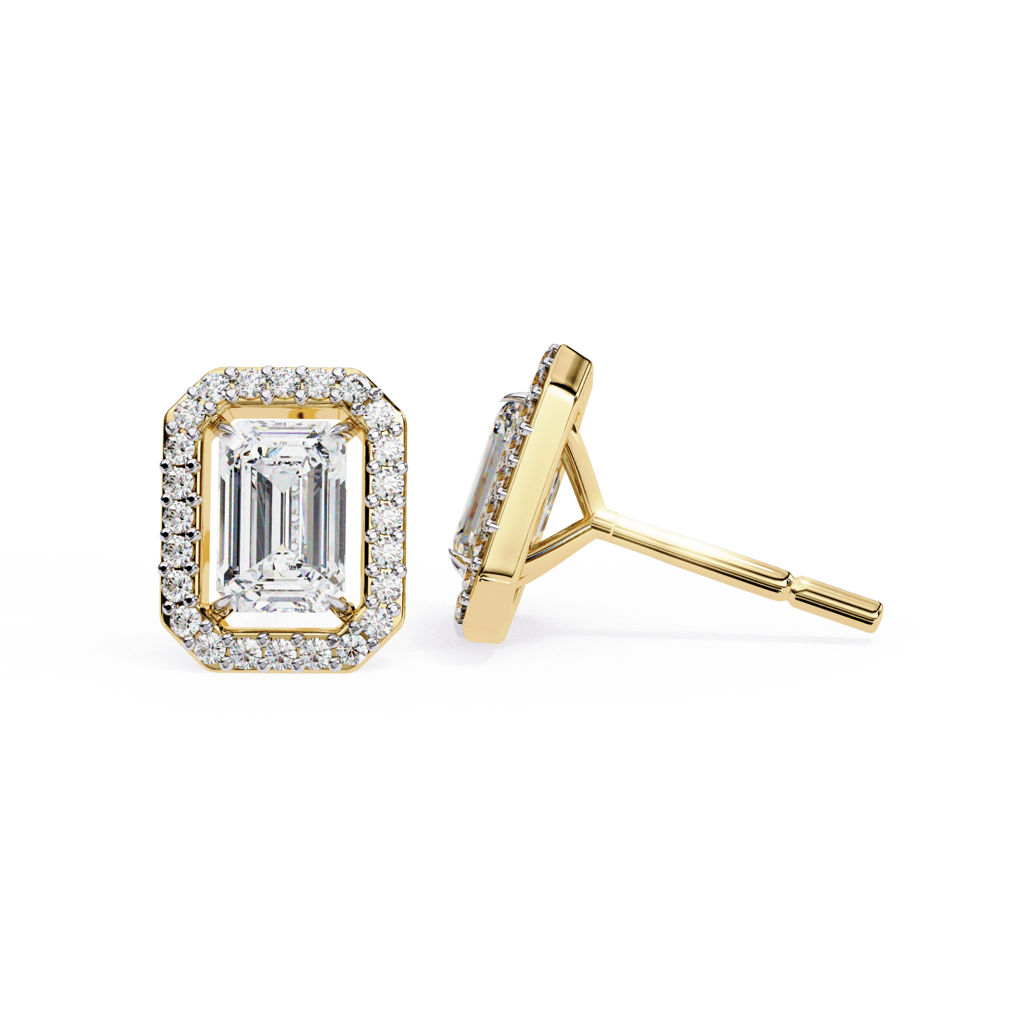 Emerald Elegance Diamond Studs