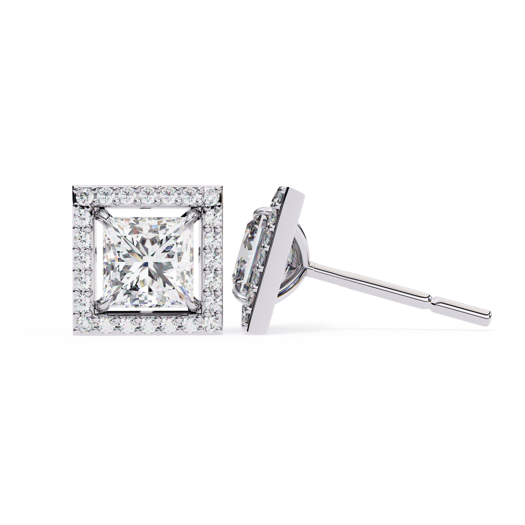 Glamour 1-Carat Princess Earrings