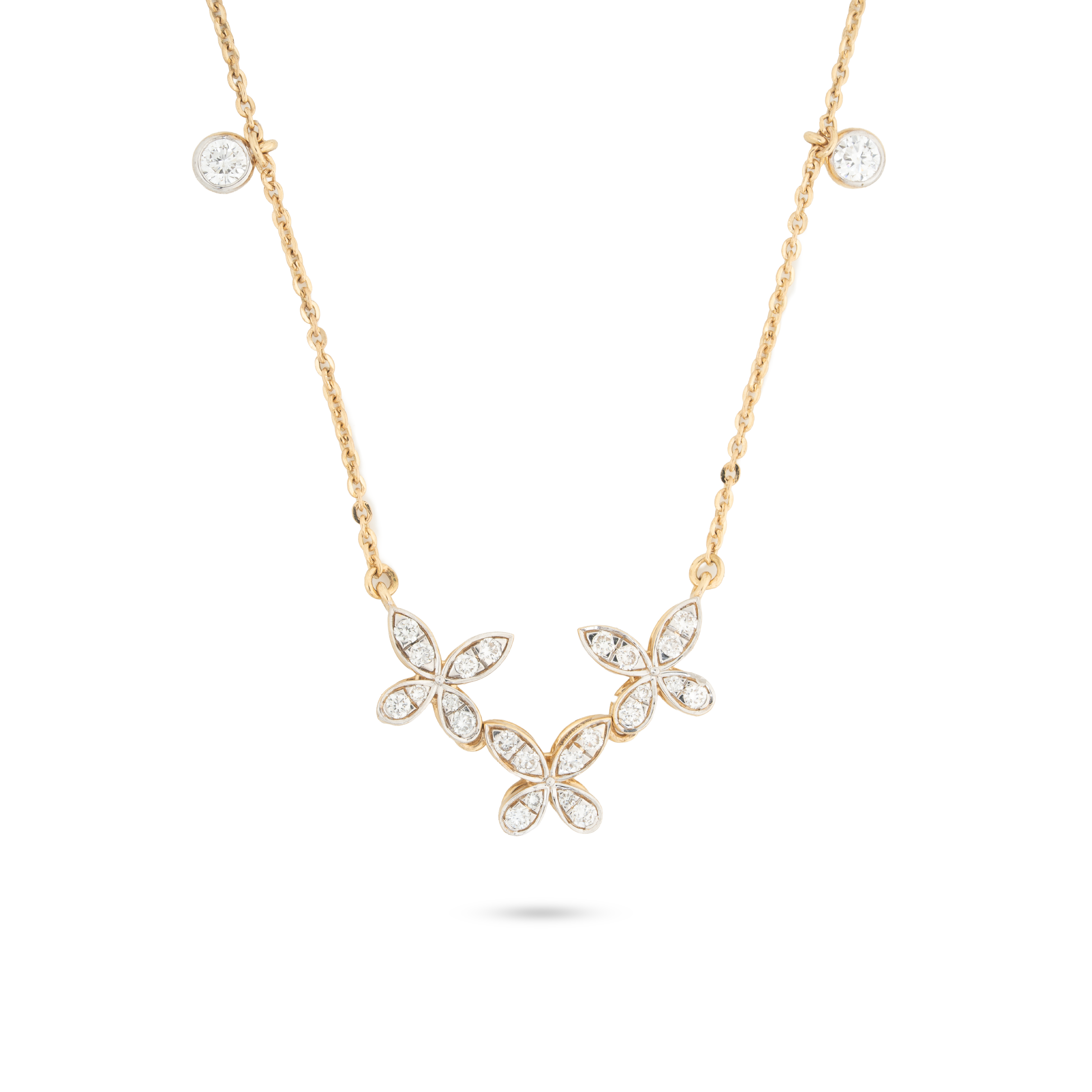 Butterfly Charm Diamond Pendant Necklace