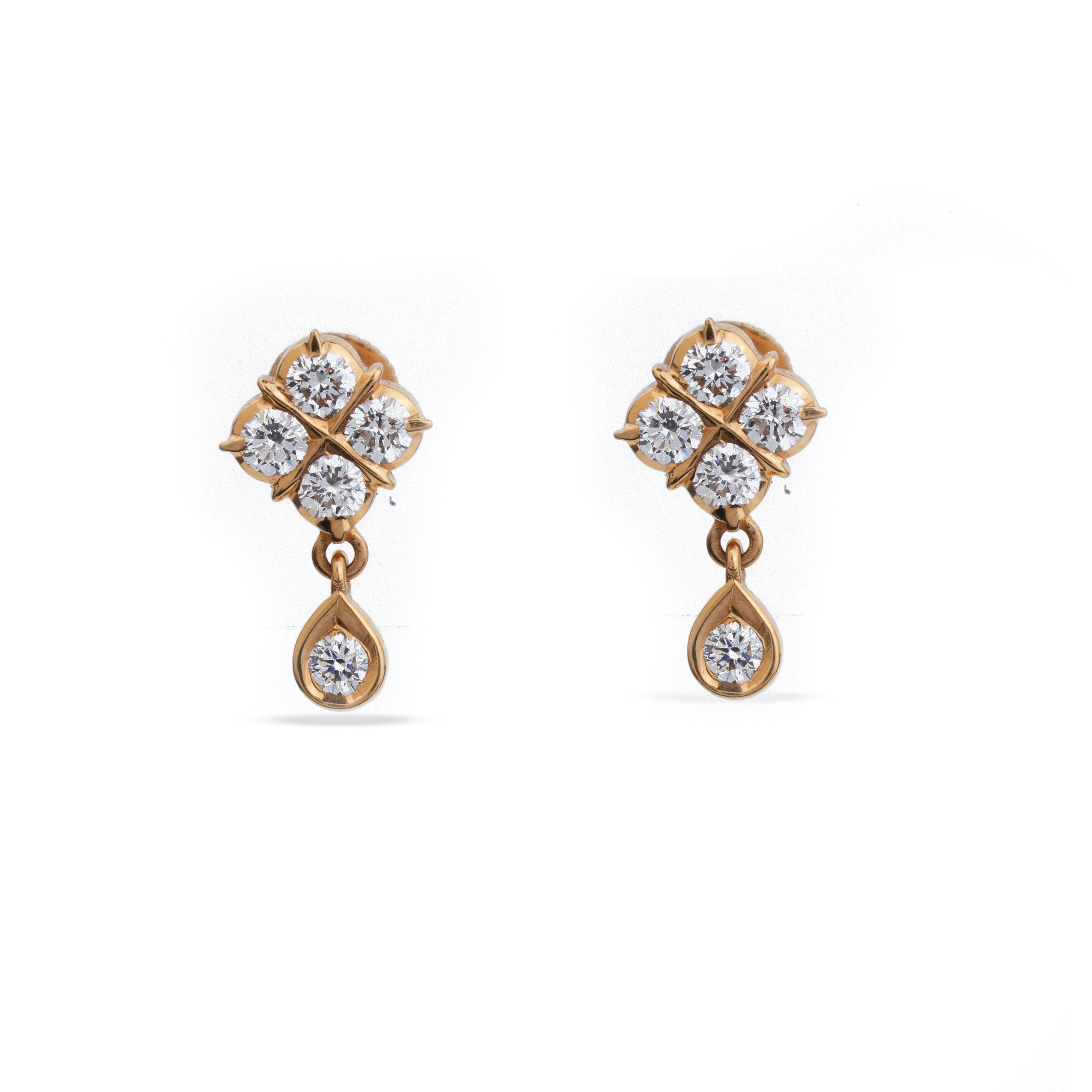 Closed Setting Chettinad Diamond Drop Earrings