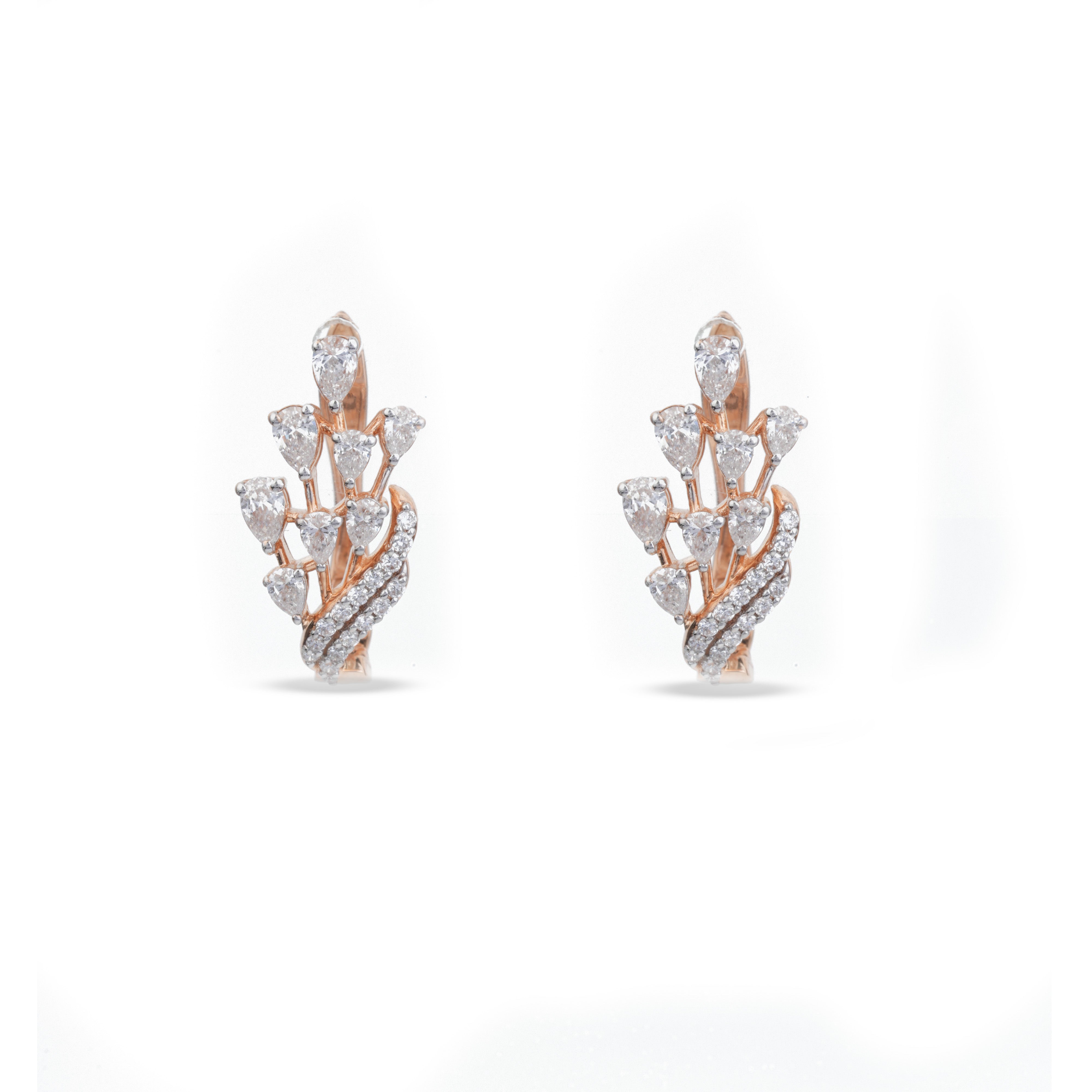 Diamond Bouquet Huggie Earrings