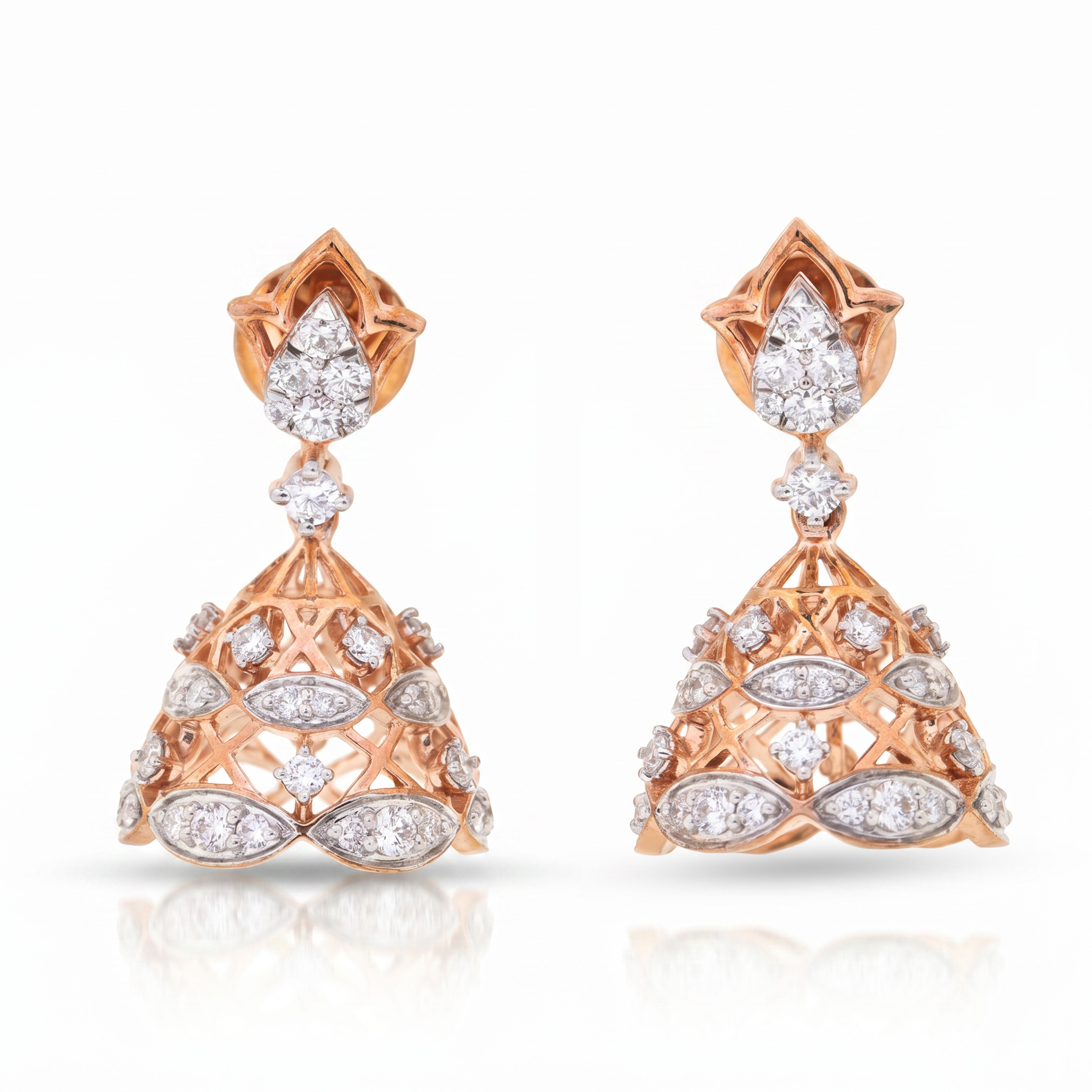 The Ruhani Chandeliers Diamond Drop Jhumka
