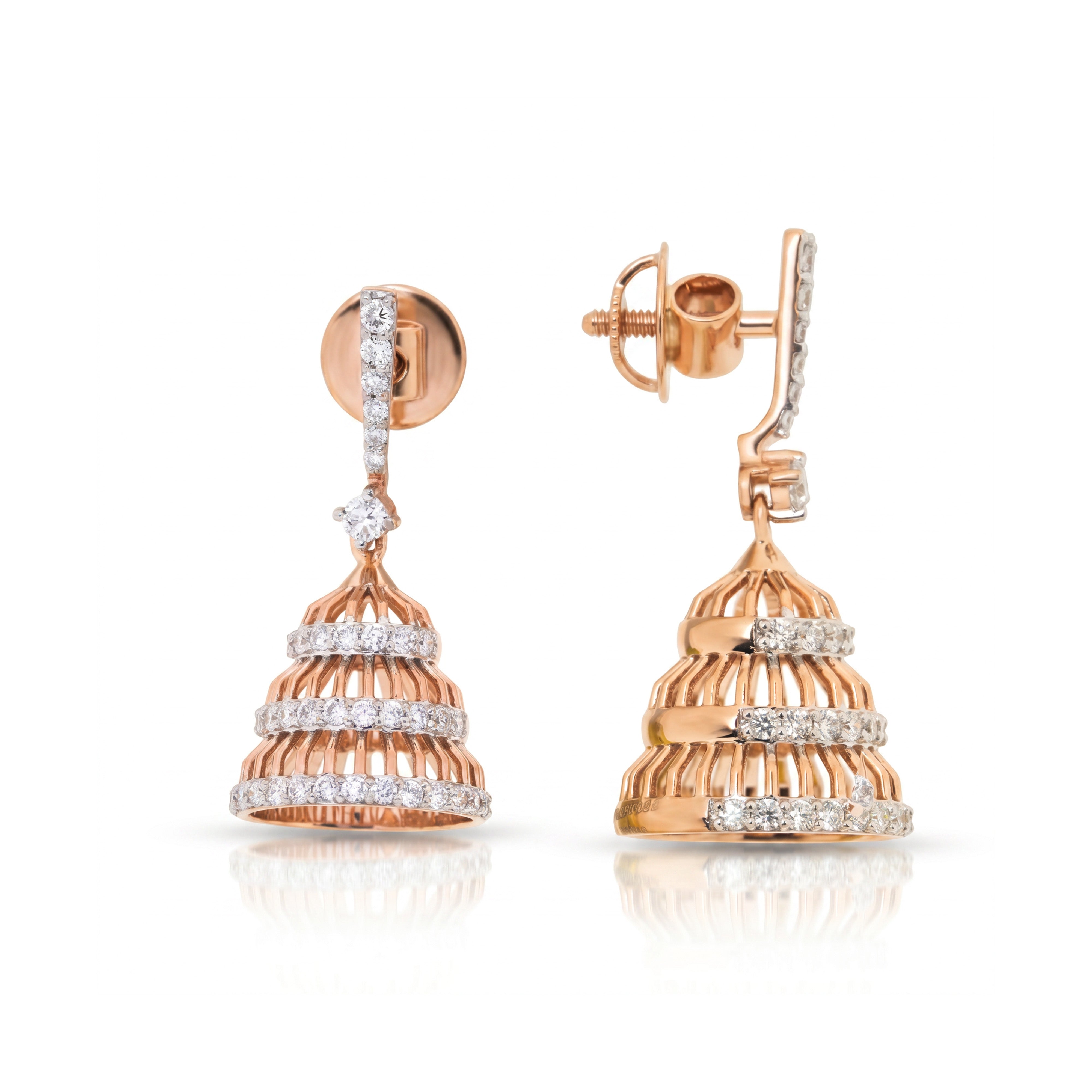 Shikharthea 9KT Lab Diamond Jhumka Earrings