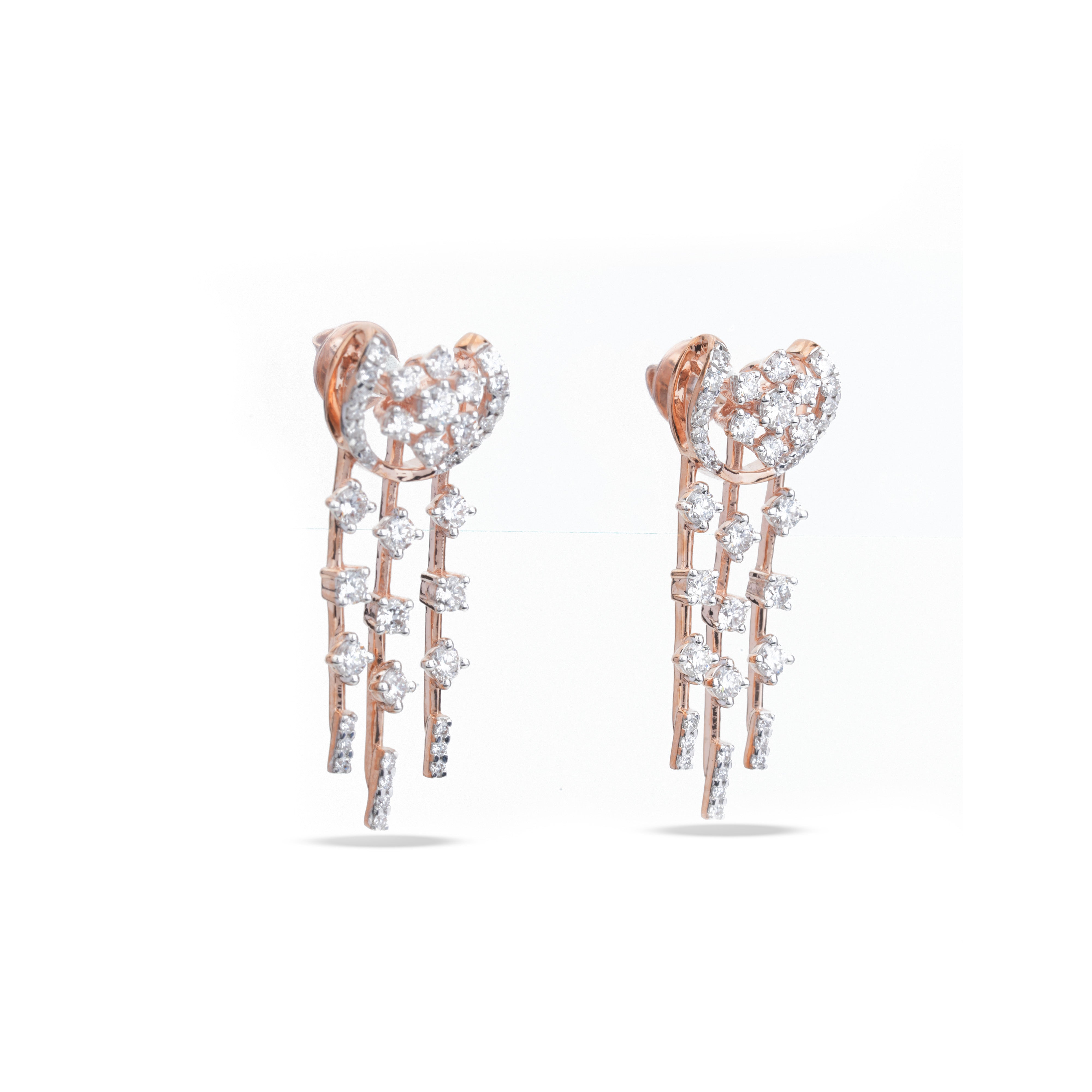 Vintage Moonlit Diamond Cascade Earrings