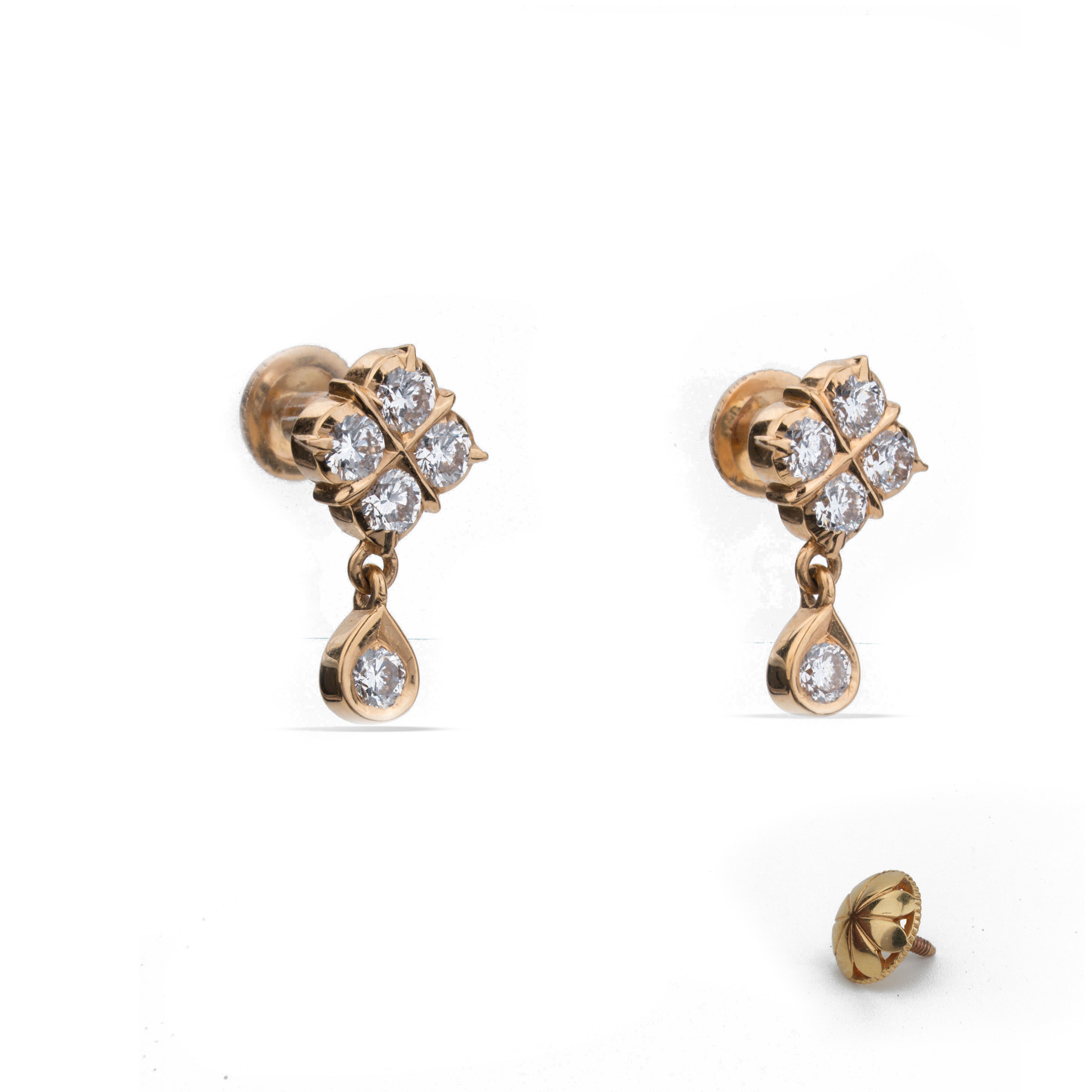 Closed Setting Chettinad Diamond Drop Earrings