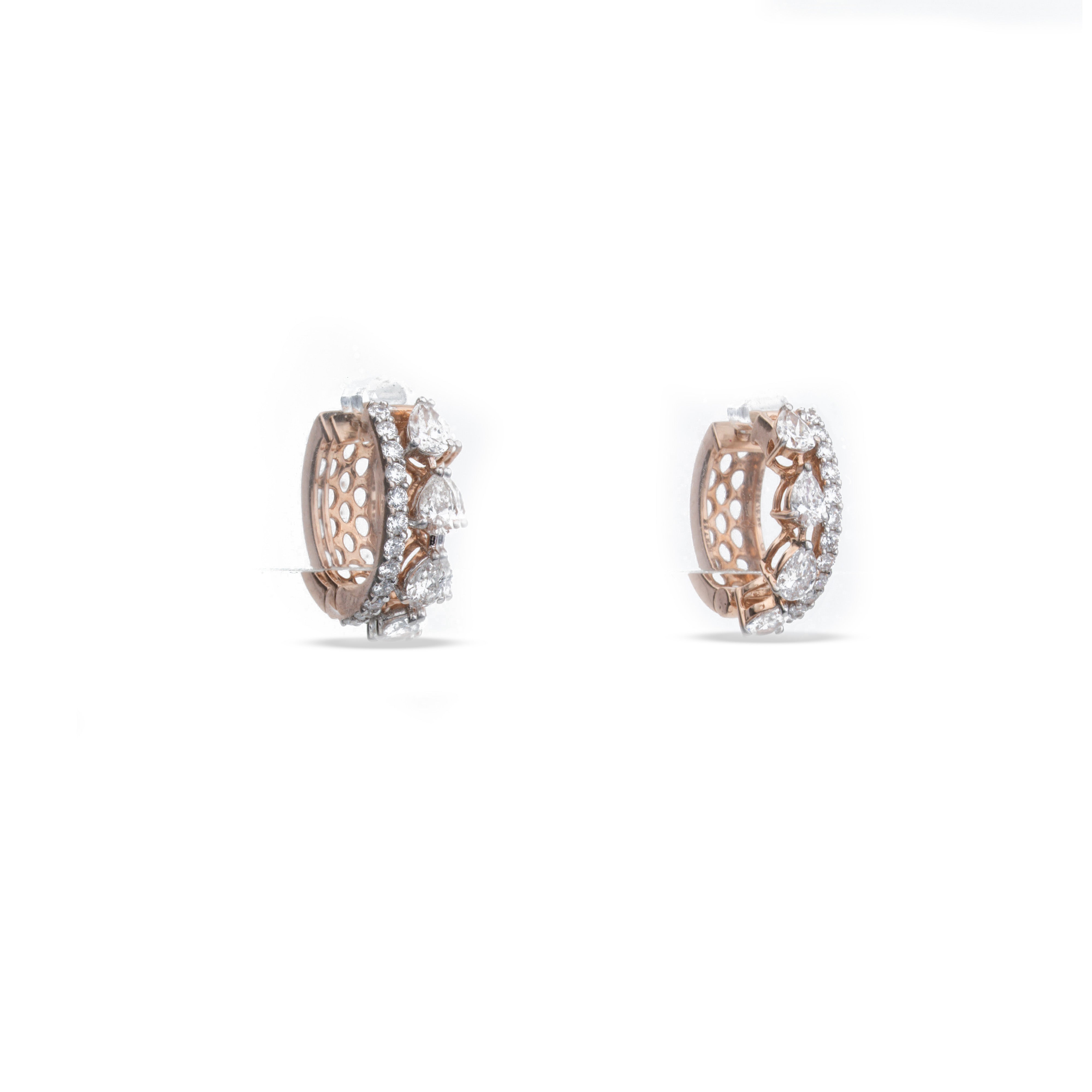 Pear Diamond Pavé Huggie Earrings