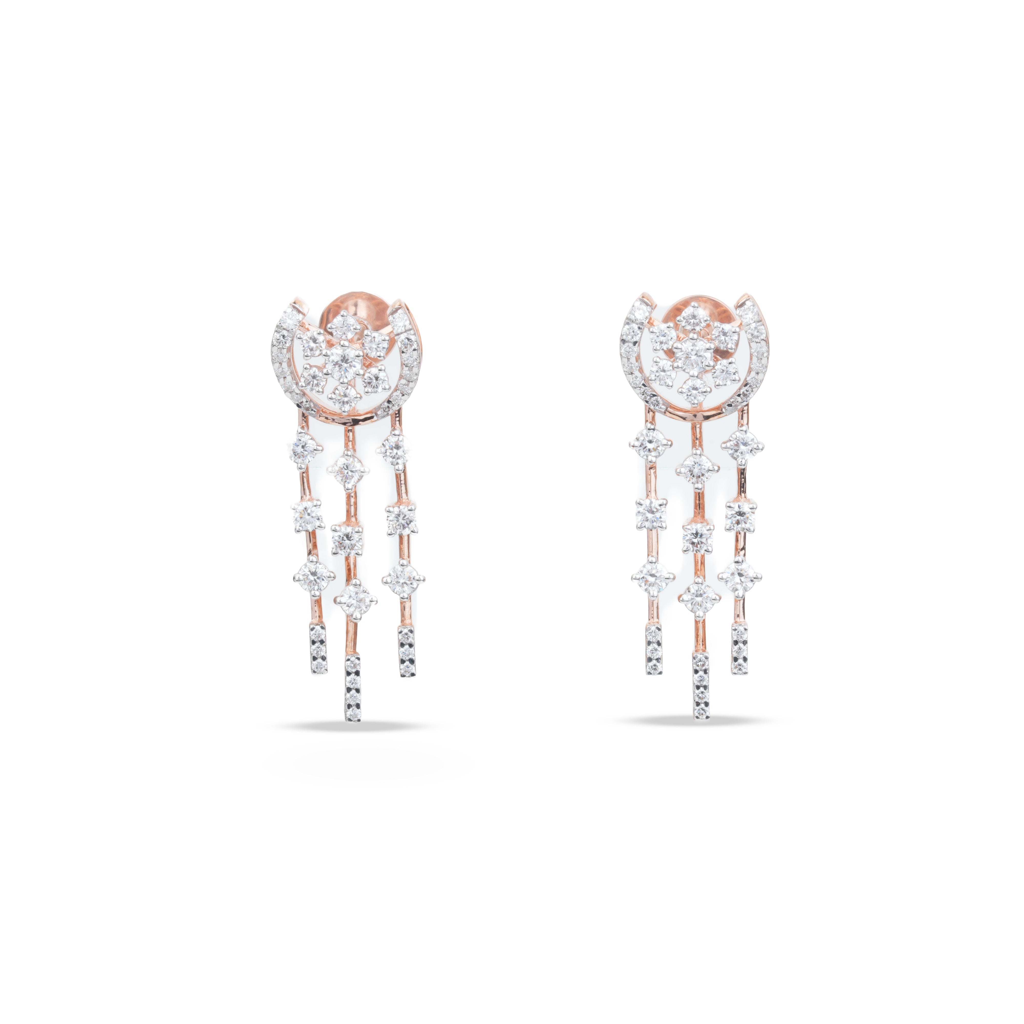 Vintage Moonlit Diamond Cascade Earrings