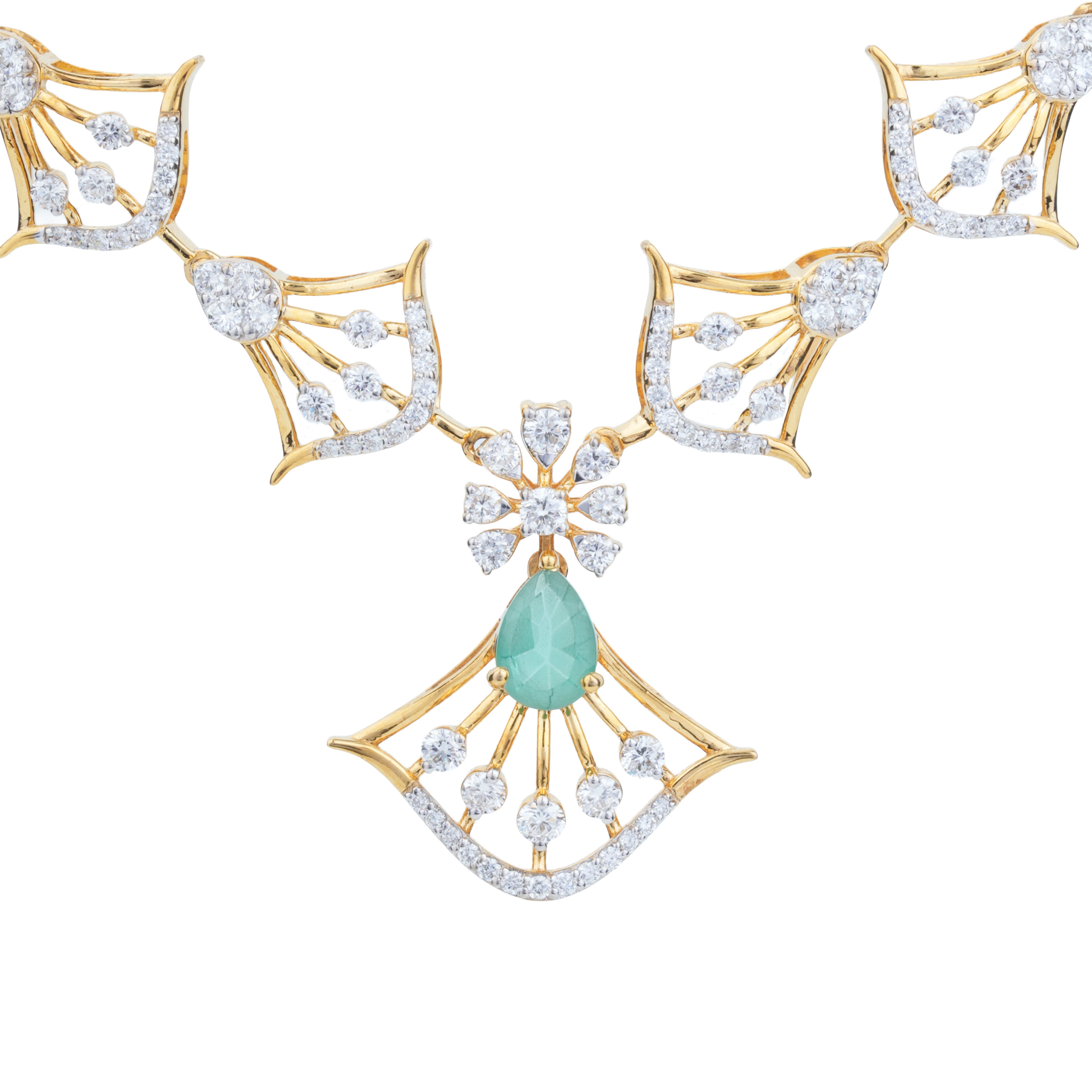 Art Deco-Inspired Geometric Diamond Necklace