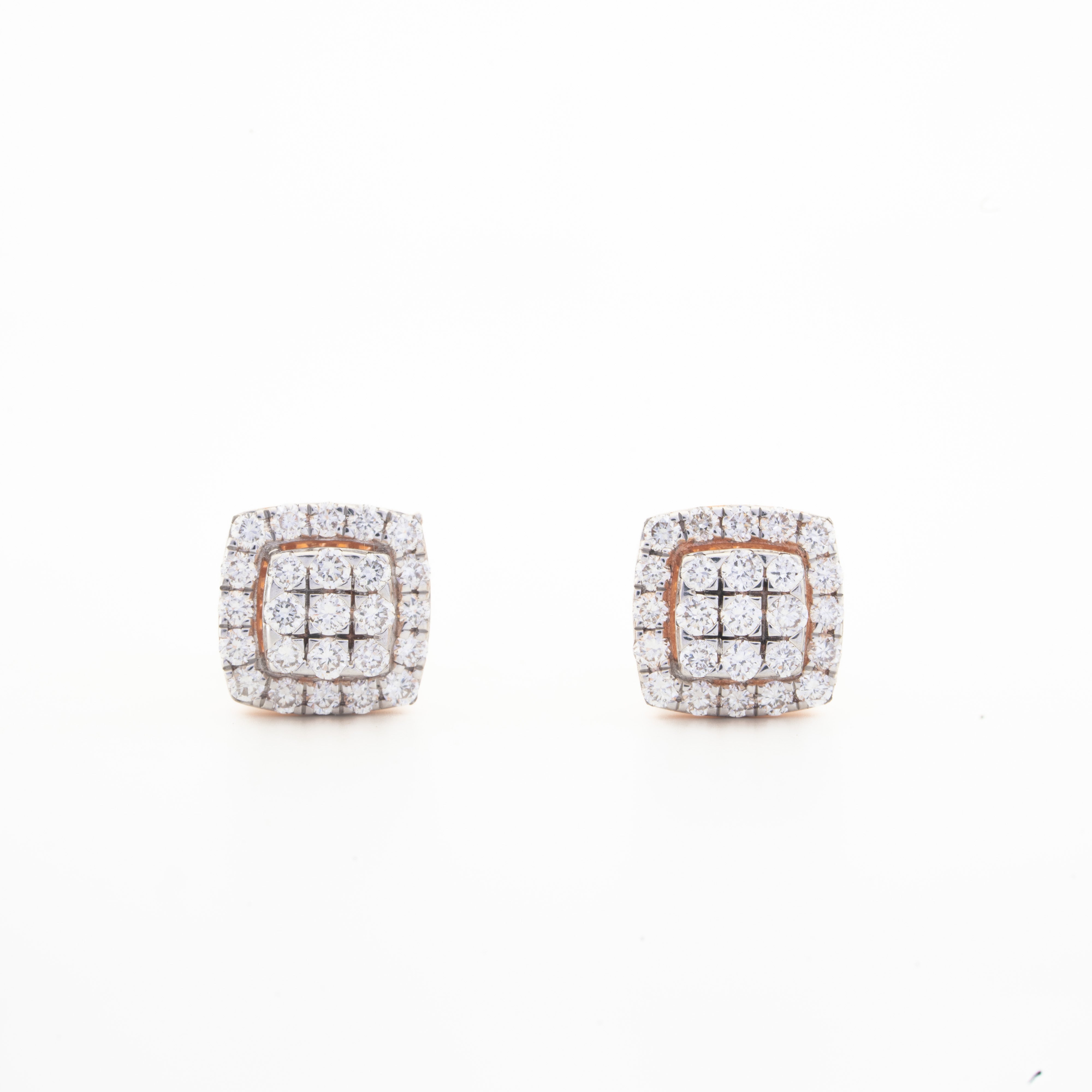 Regalia Cushion Lab Diamond Stud Earrings