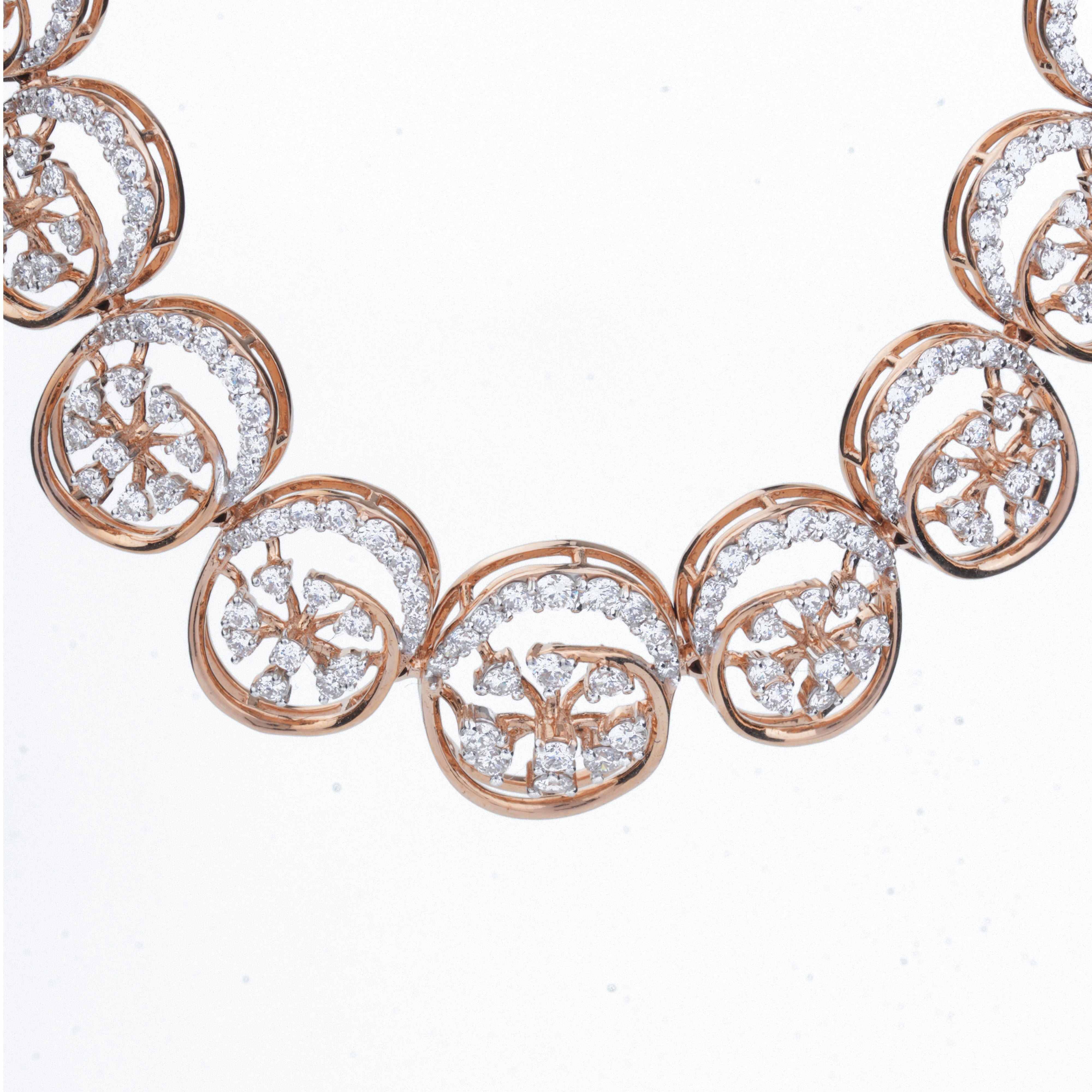Circular Filigree Medallion Diamond Necklace