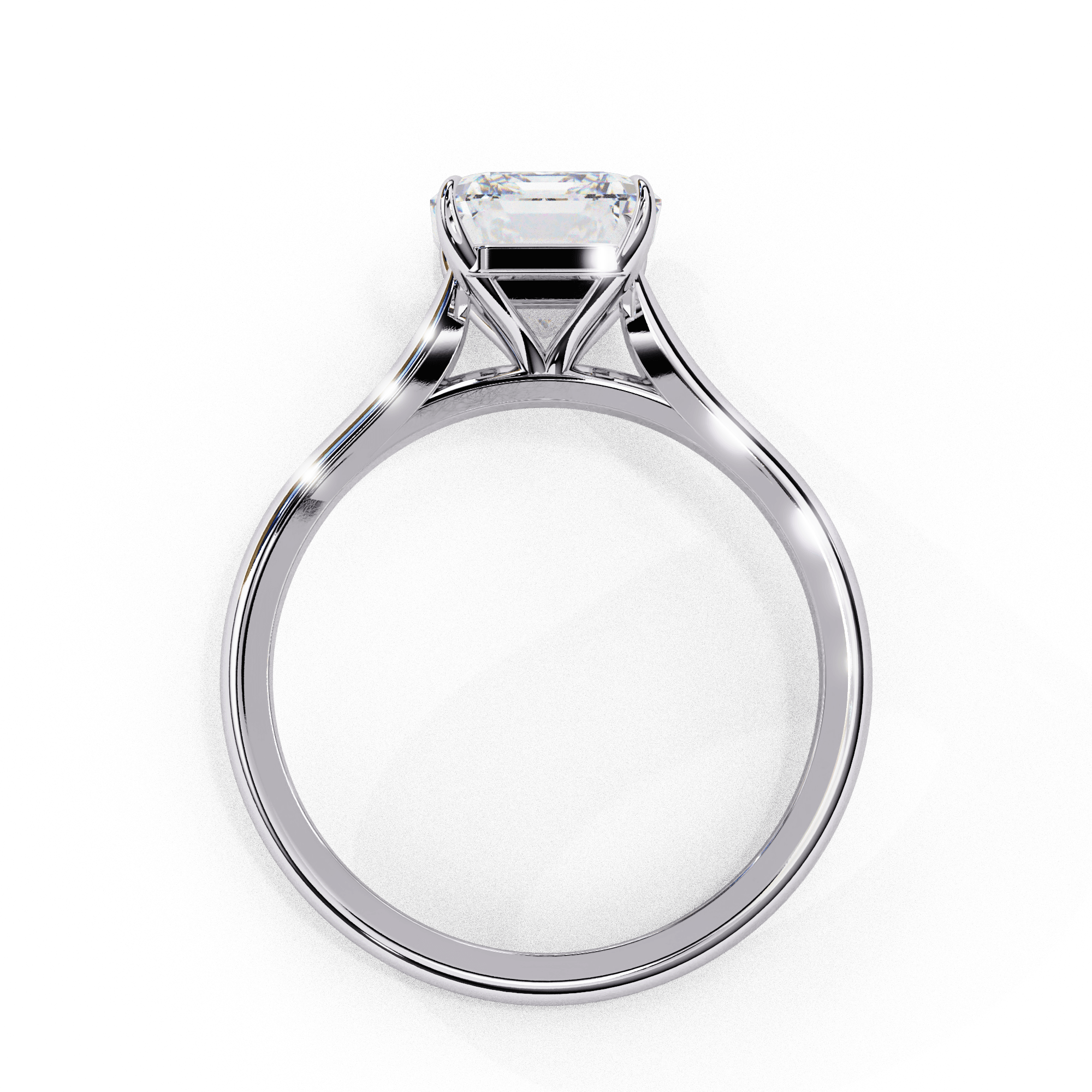 50 Cent Cushion Cut Solitaire Diamond Ring in 18KT Yellow Gold