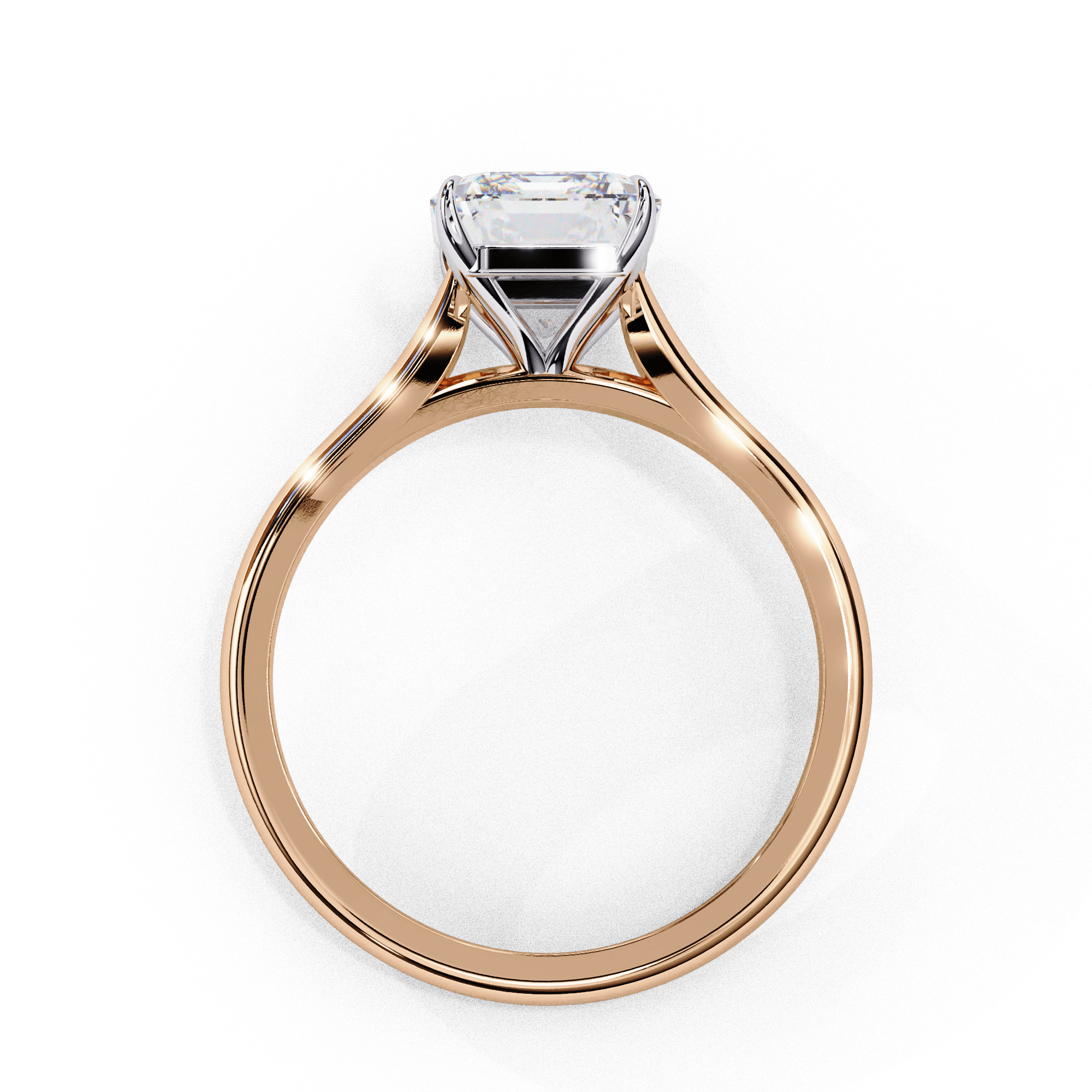 50 Cent Cushion Cut Solitaire Diamond Ring in 18KT Yellow Gold