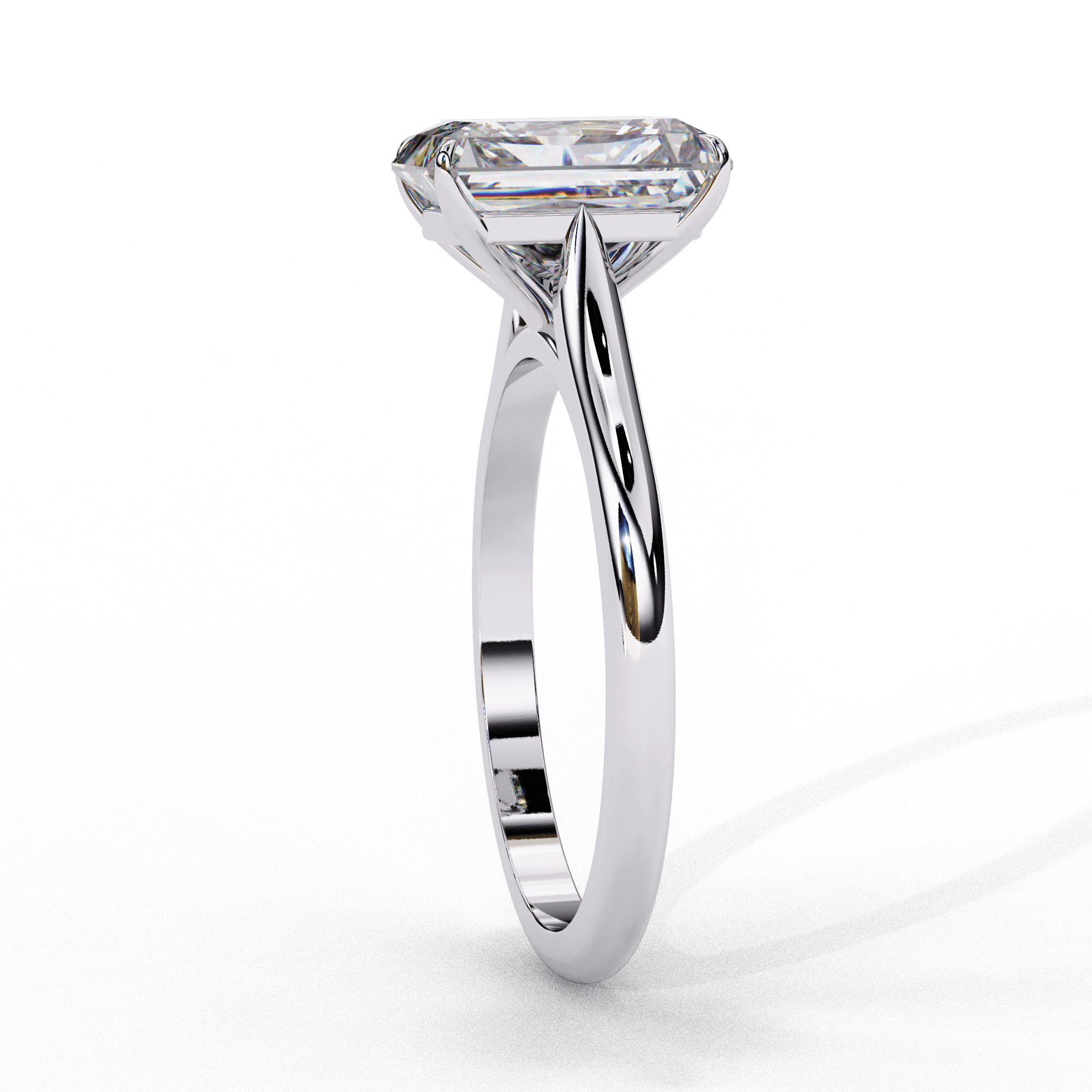 50 Cent Cushion Cut Solitaire Diamond Ring in 18KT Yellow Gold