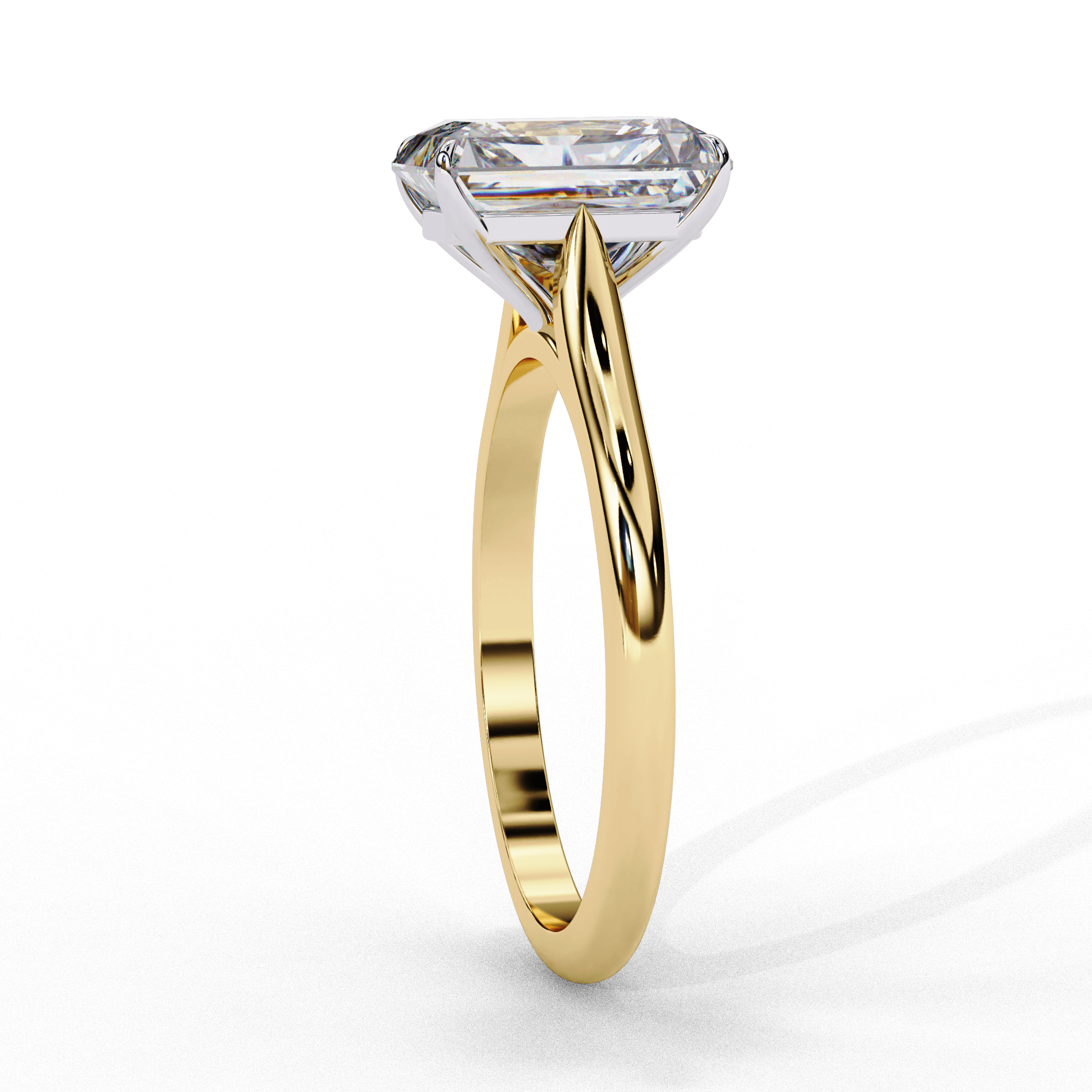 50 Cent Cushion Cut Solitaire Diamond Ring in 18KT Yellow Gold