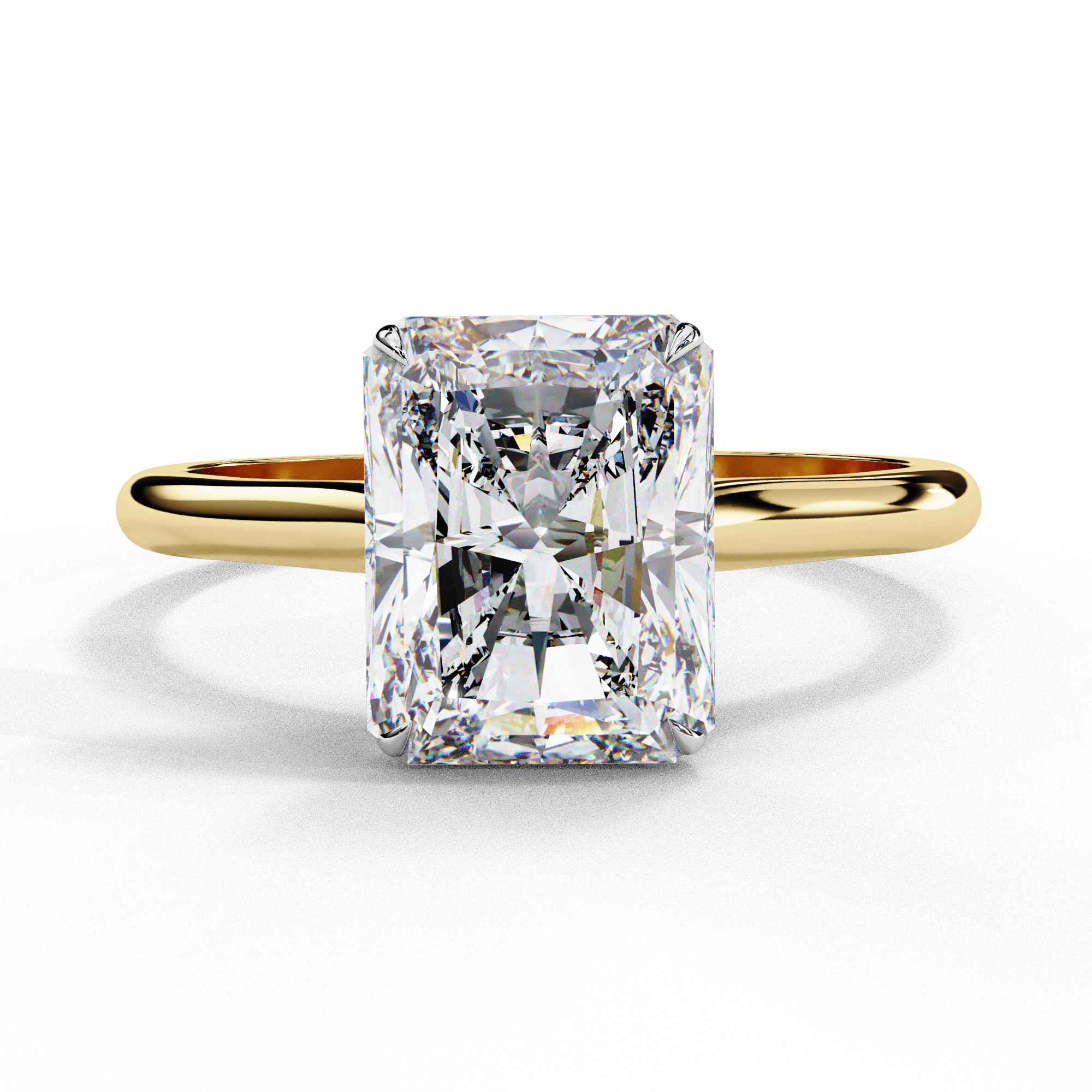 50 Cent Cushion Cut Solitaire Diamond Ring in 18KT Yellow Gold