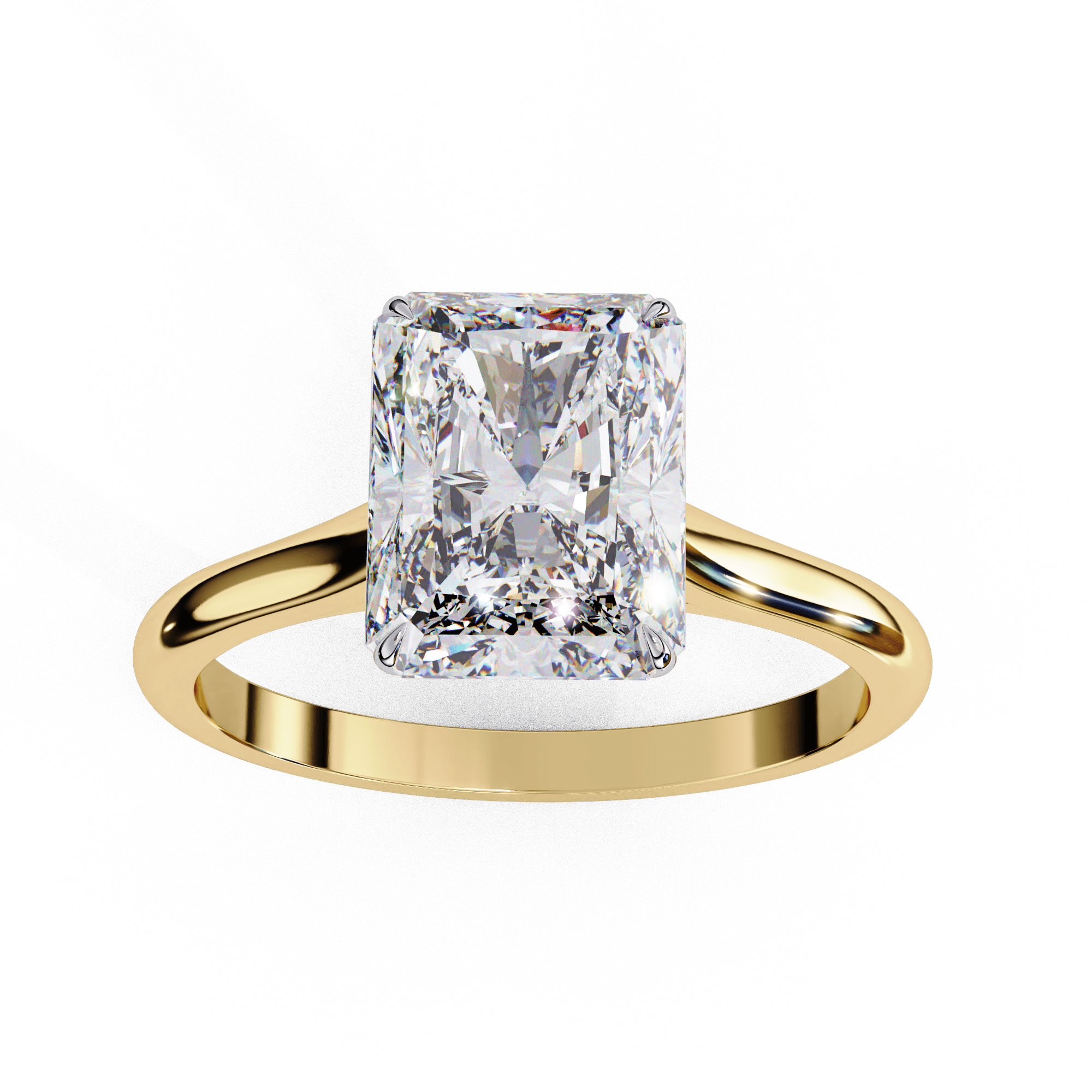 50 Cent Cushion Cut Solitaire Diamond Ring in 18KT Yellow Gold