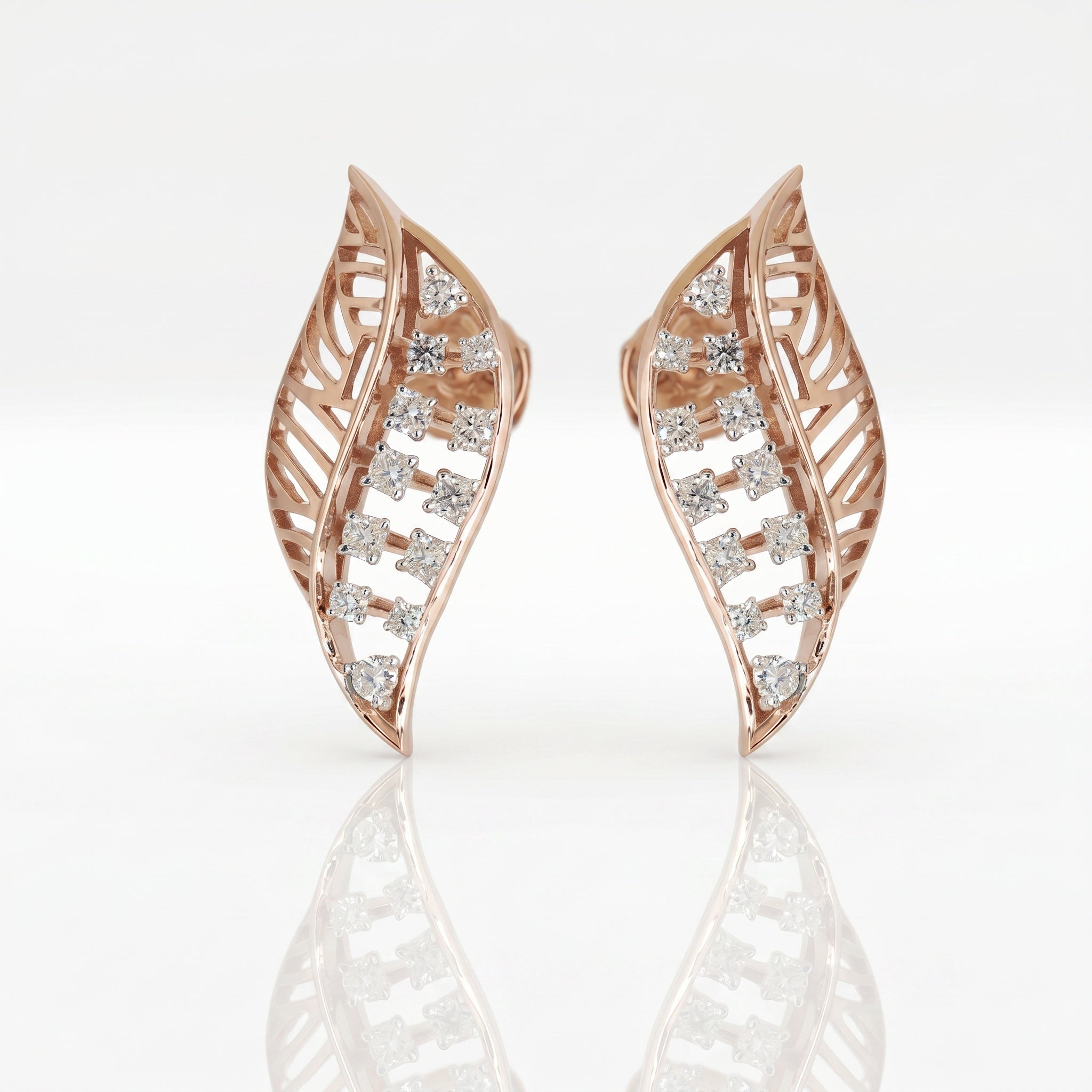 Cythera Lumis Lab Grown Diamond Leaf Earrings