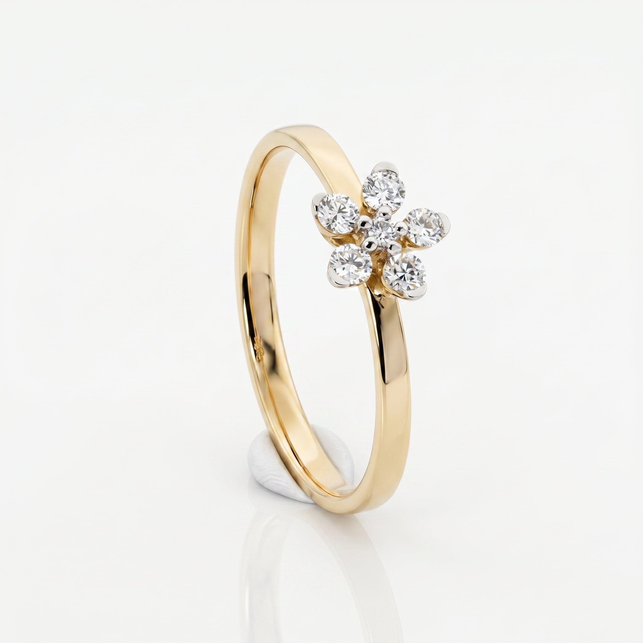 Nysa Floral Lab Grown Diamond Ring 9KT Yellow Gold
