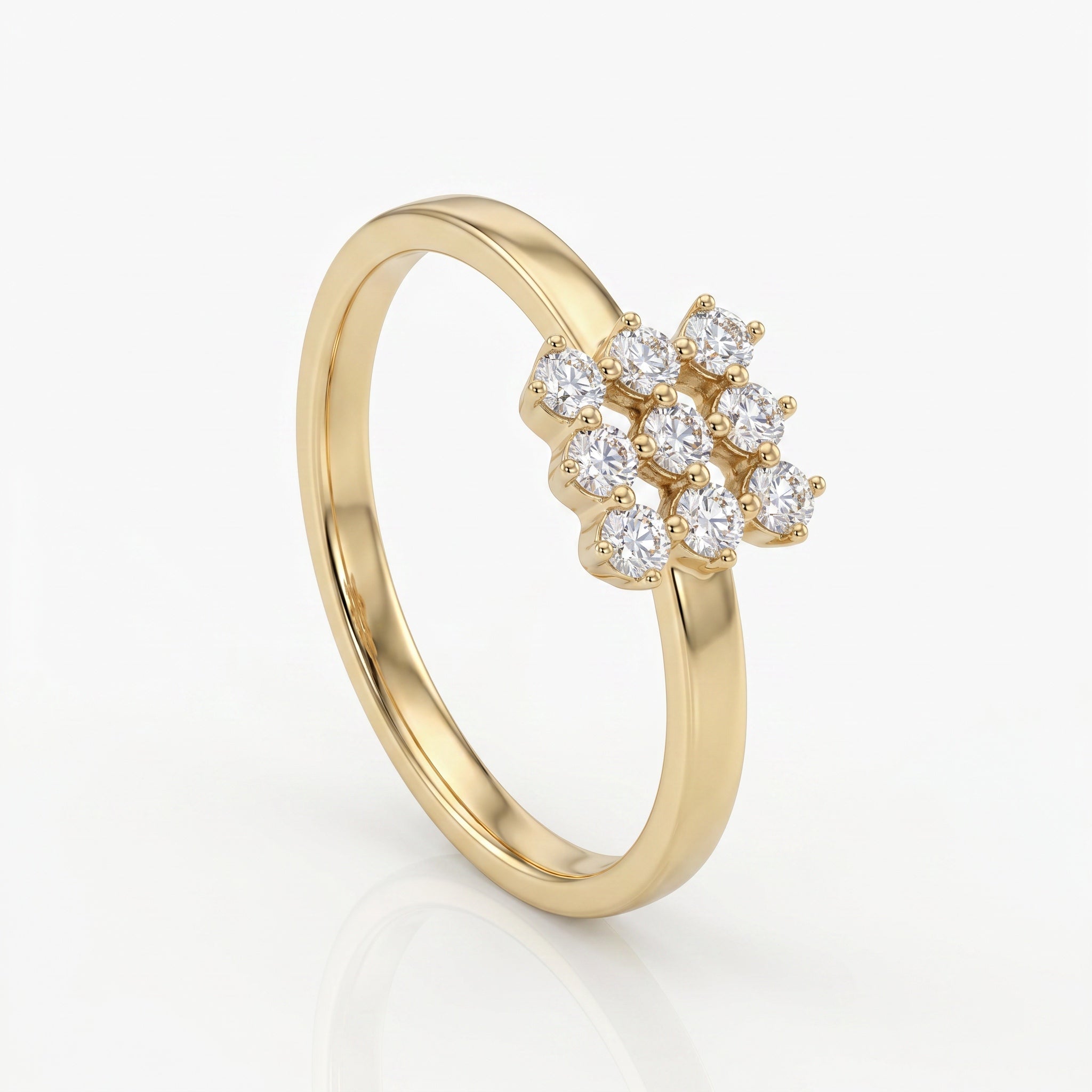Avyanna Diamond Cluster Ring 9KT Yellow Gold