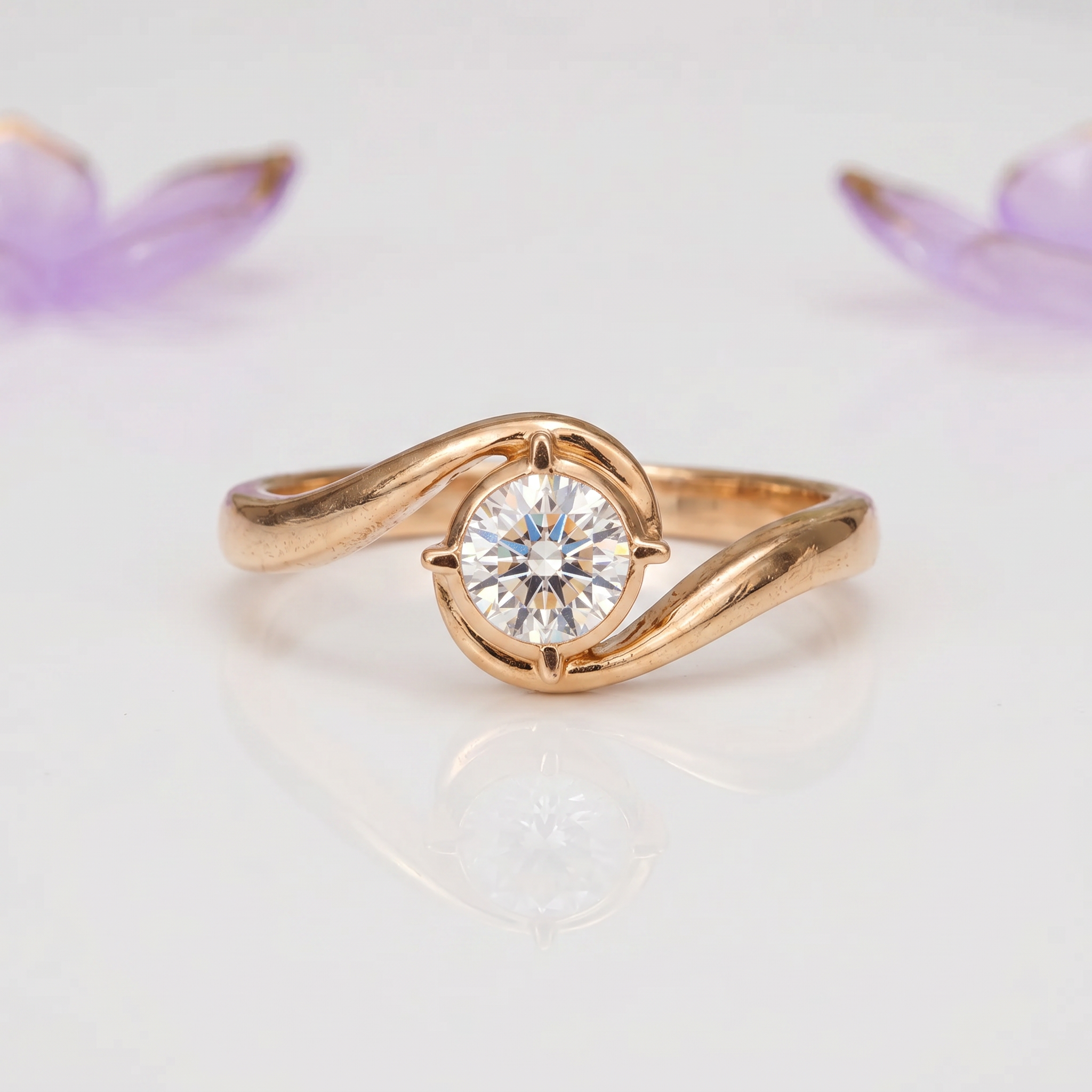 Elara Round Lab Grown Diamond Swirl Ring