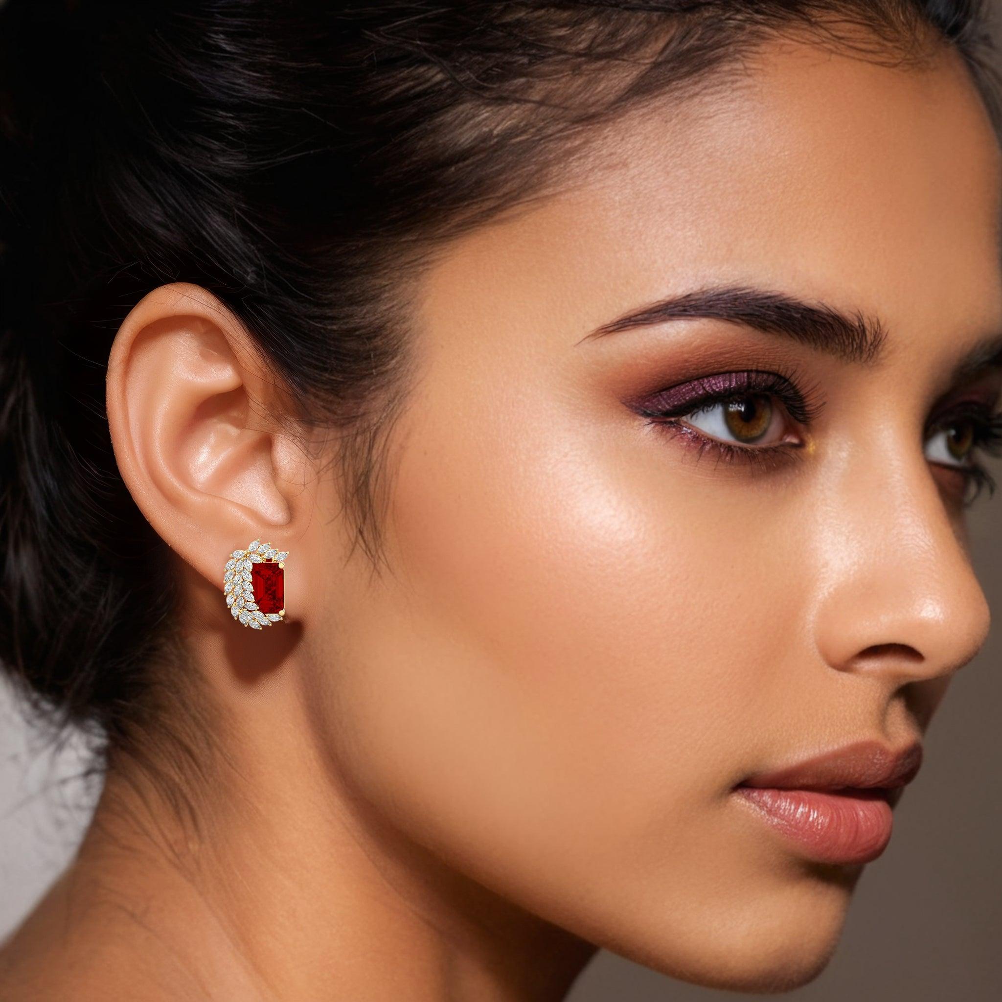 Avira Diamond Gemstone Earrings