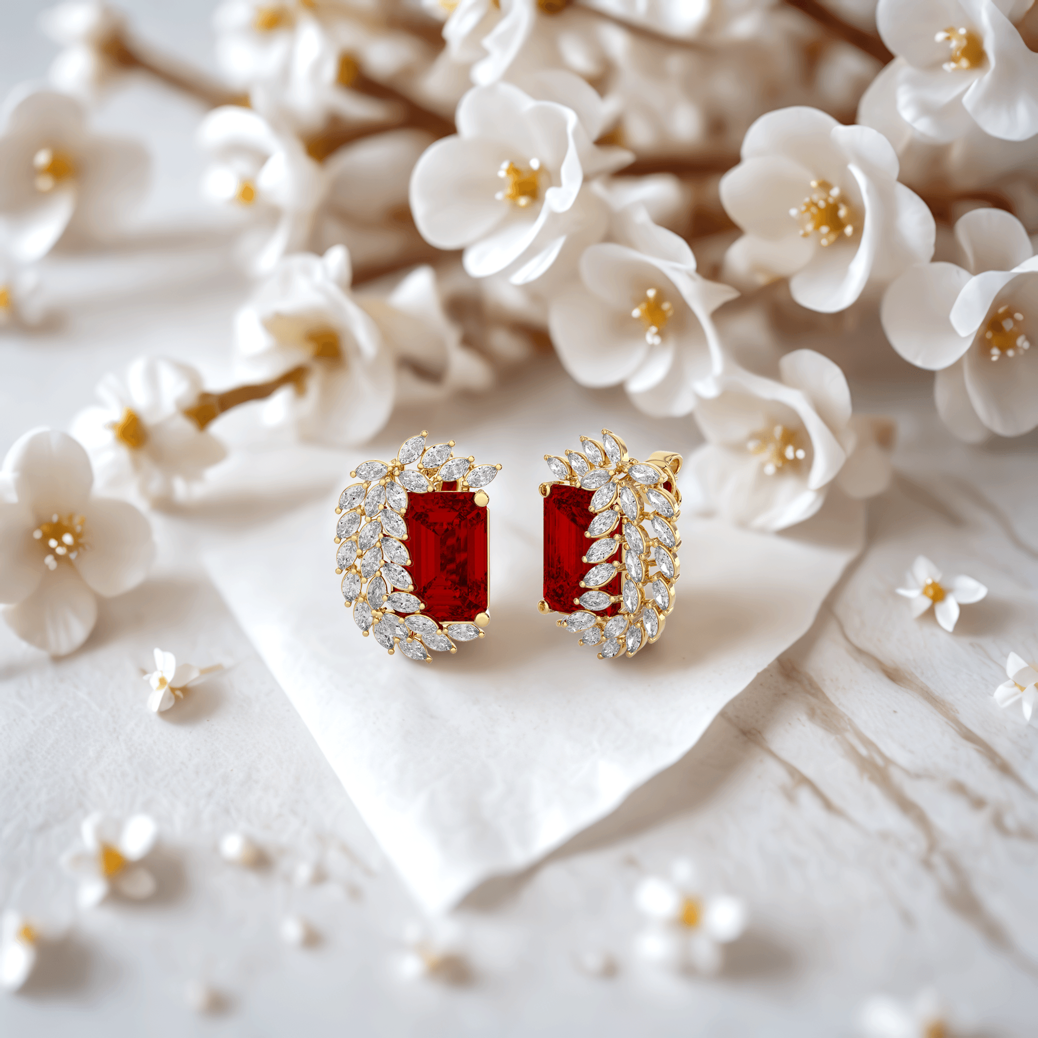 Avira Diamond Gemstone Earrings