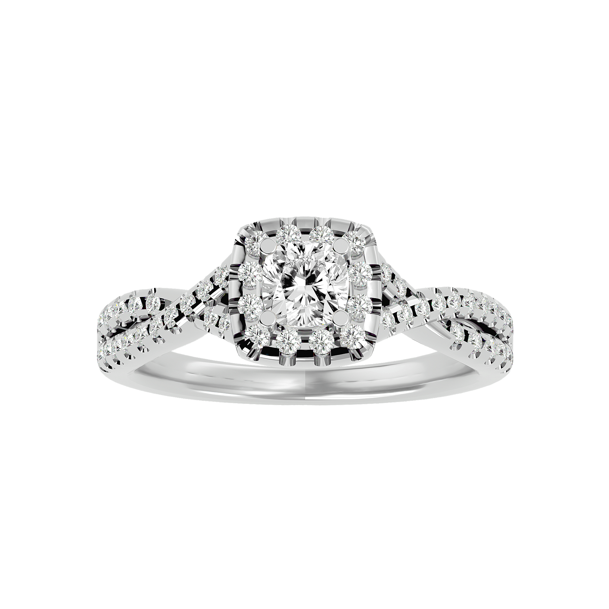 Gwyneth Cushion Halo Lab Diamond Ring
