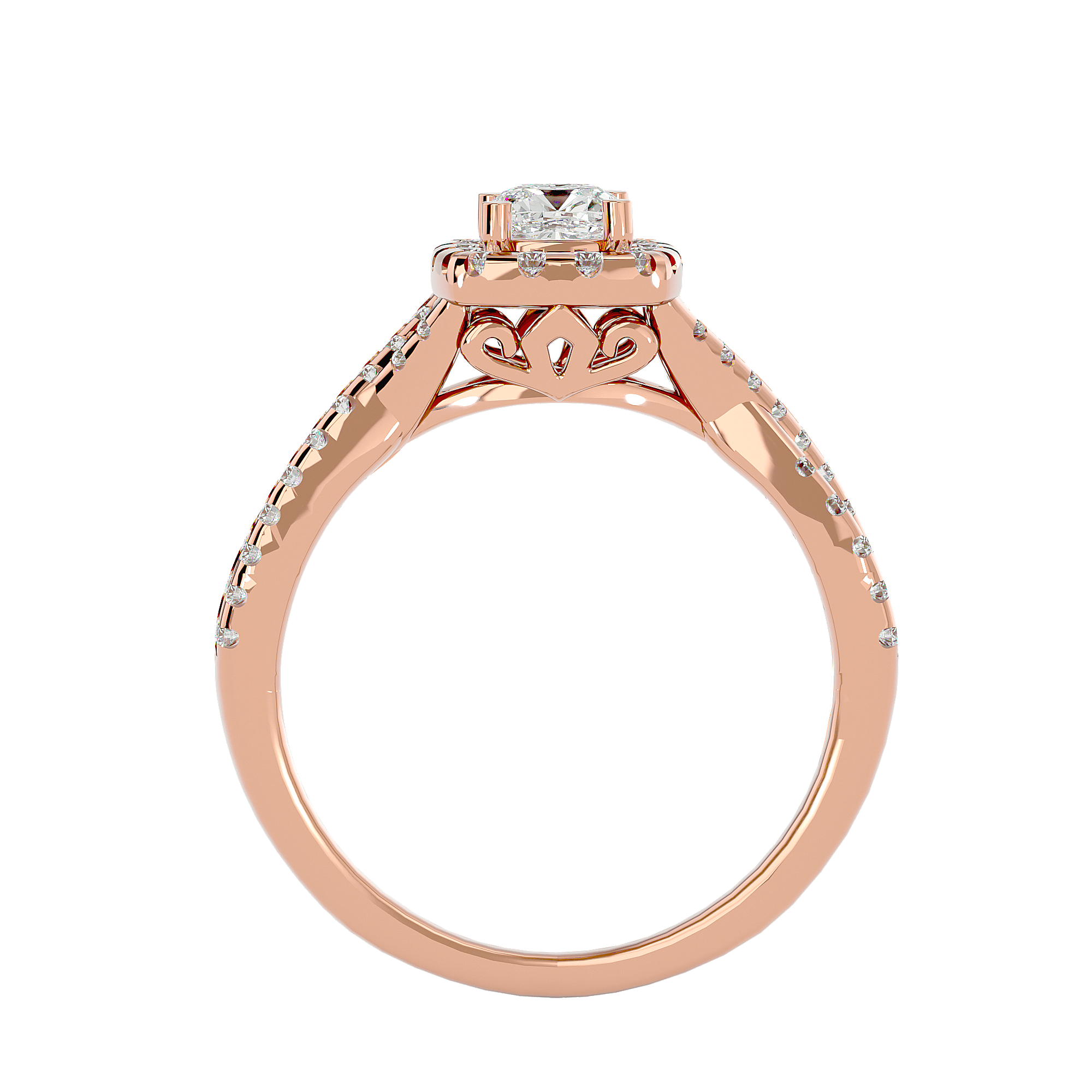 Gwyneth Cushion Halo Lab Diamond Ring