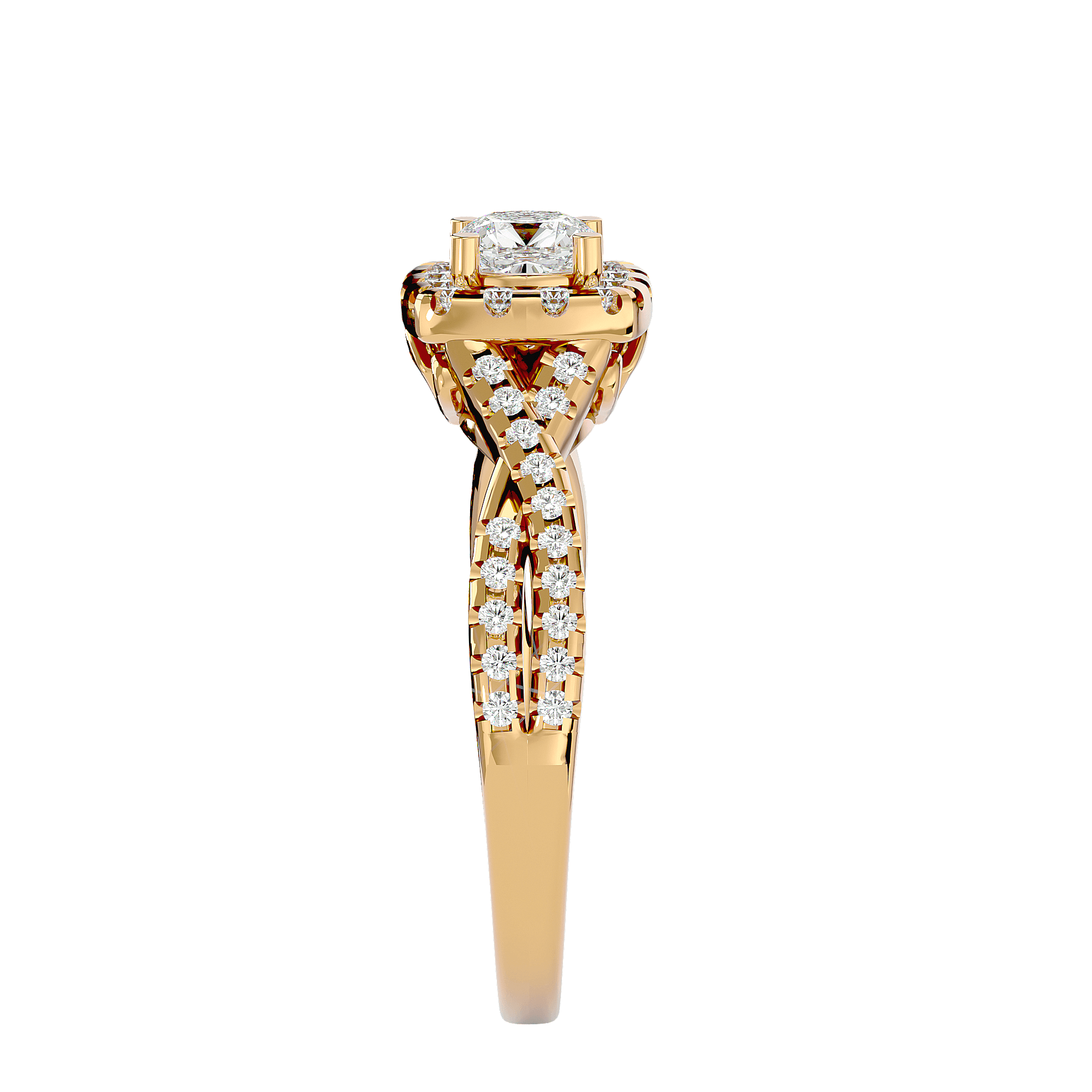 Gwyneth Cushion Halo Lab Diamond Ring
