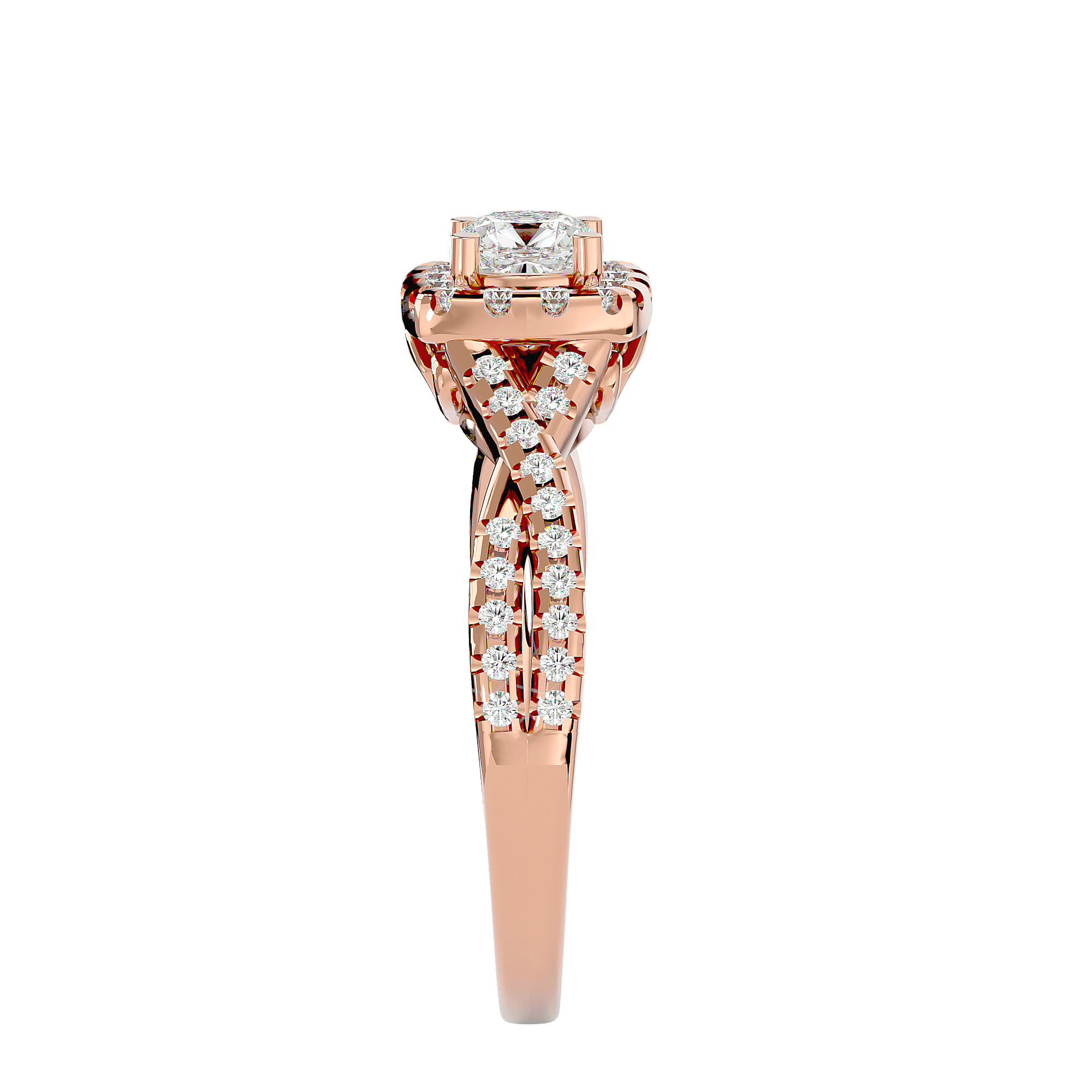 Gwyneth Cushion Halo Lab Diamond Ring