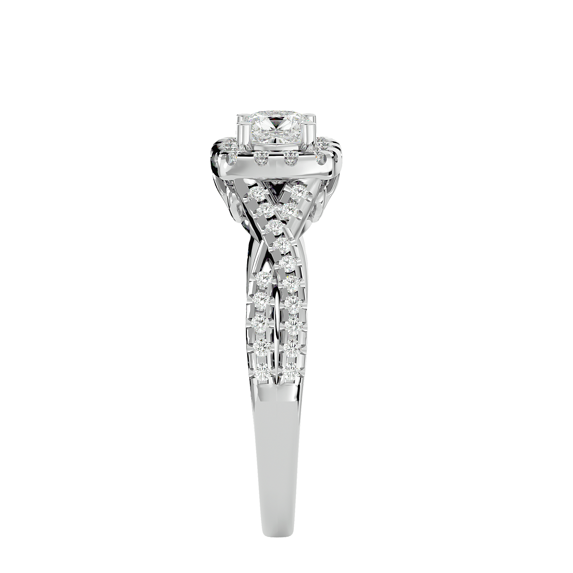 Gwyneth Cushion Halo Lab Diamond Ring