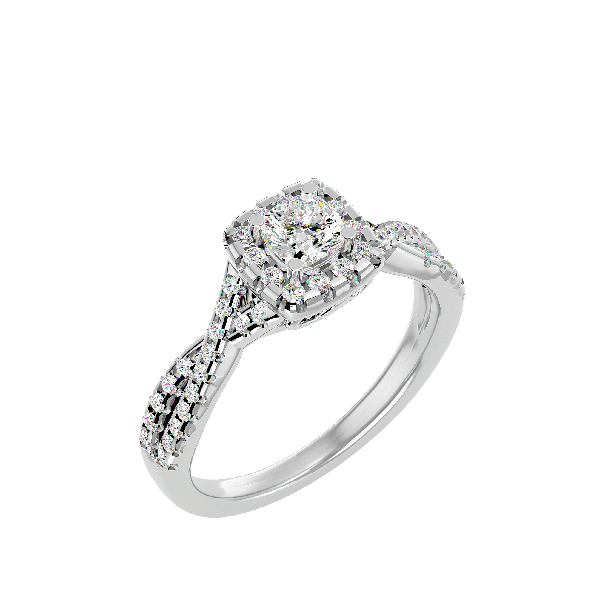 Gwyneth Cushion Halo Lab Diamond Ring