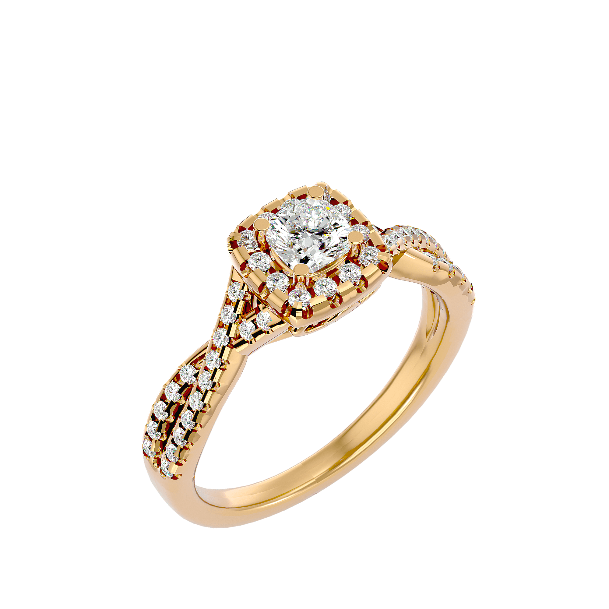 Gwyneth Cushion Halo Lab Diamond Ring