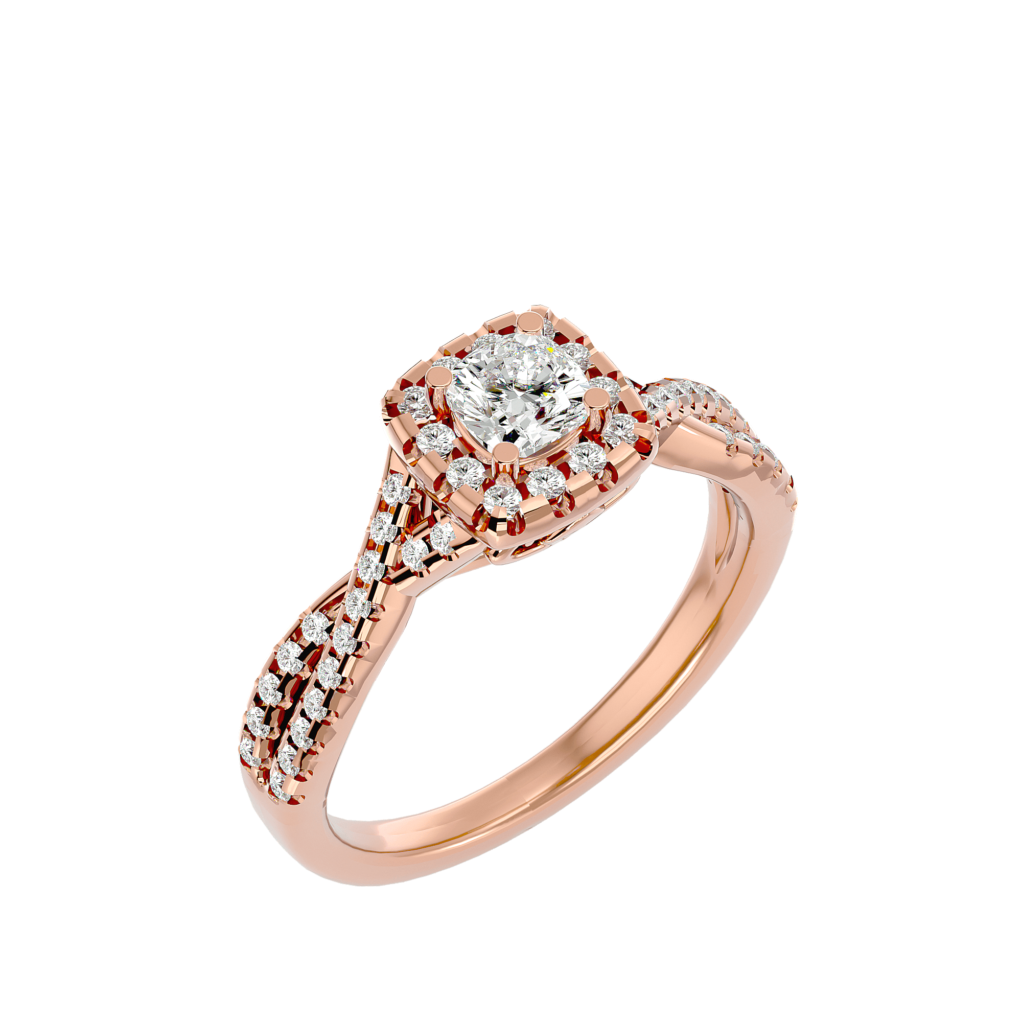 Gwyneth Cushion Halo Lab Diamond Ring