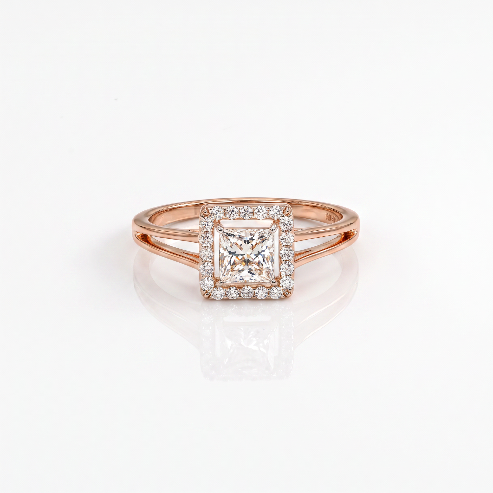 Kira Golden Halo Lab Diamond Ring