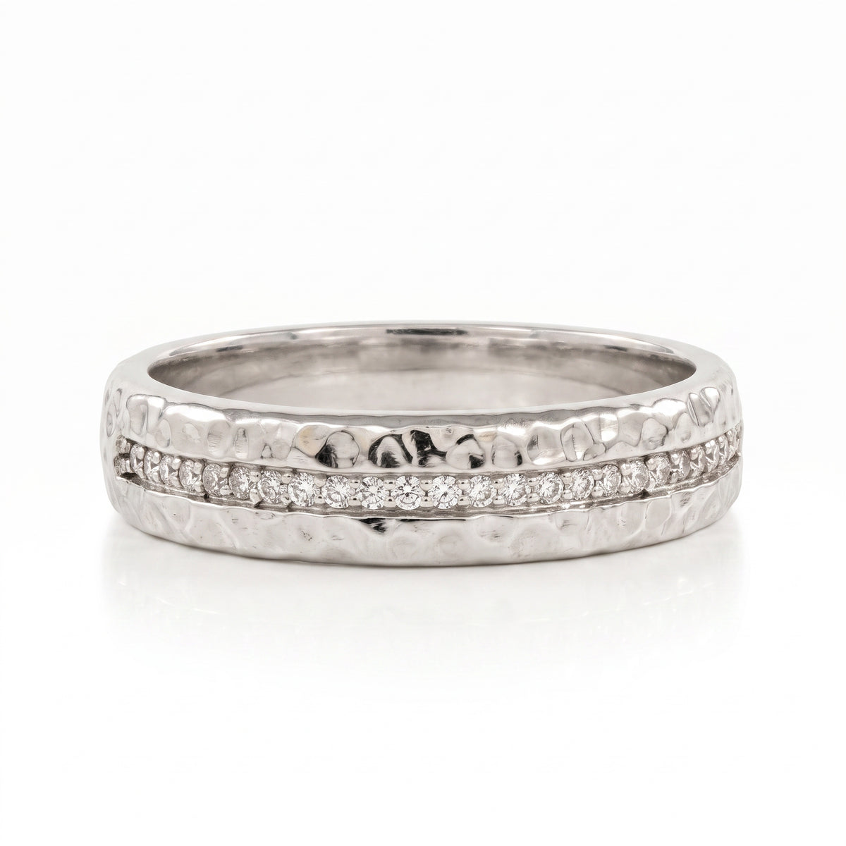 Lab-Grown Diamond Textured Band Ring