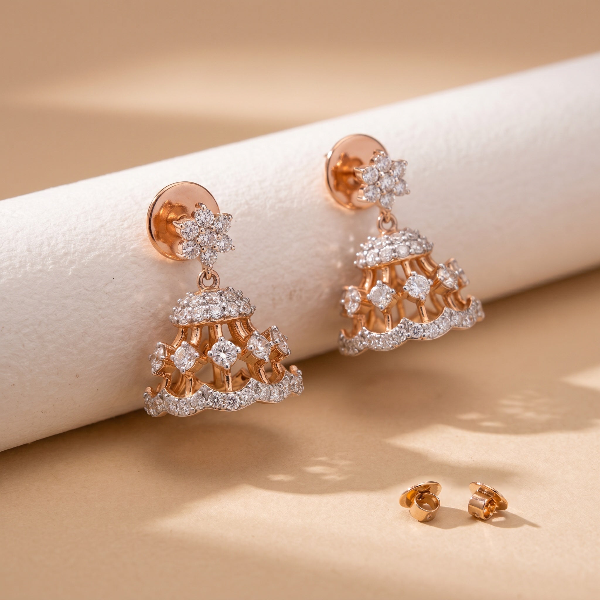 Mandapa Diamond Jhumka Earrings