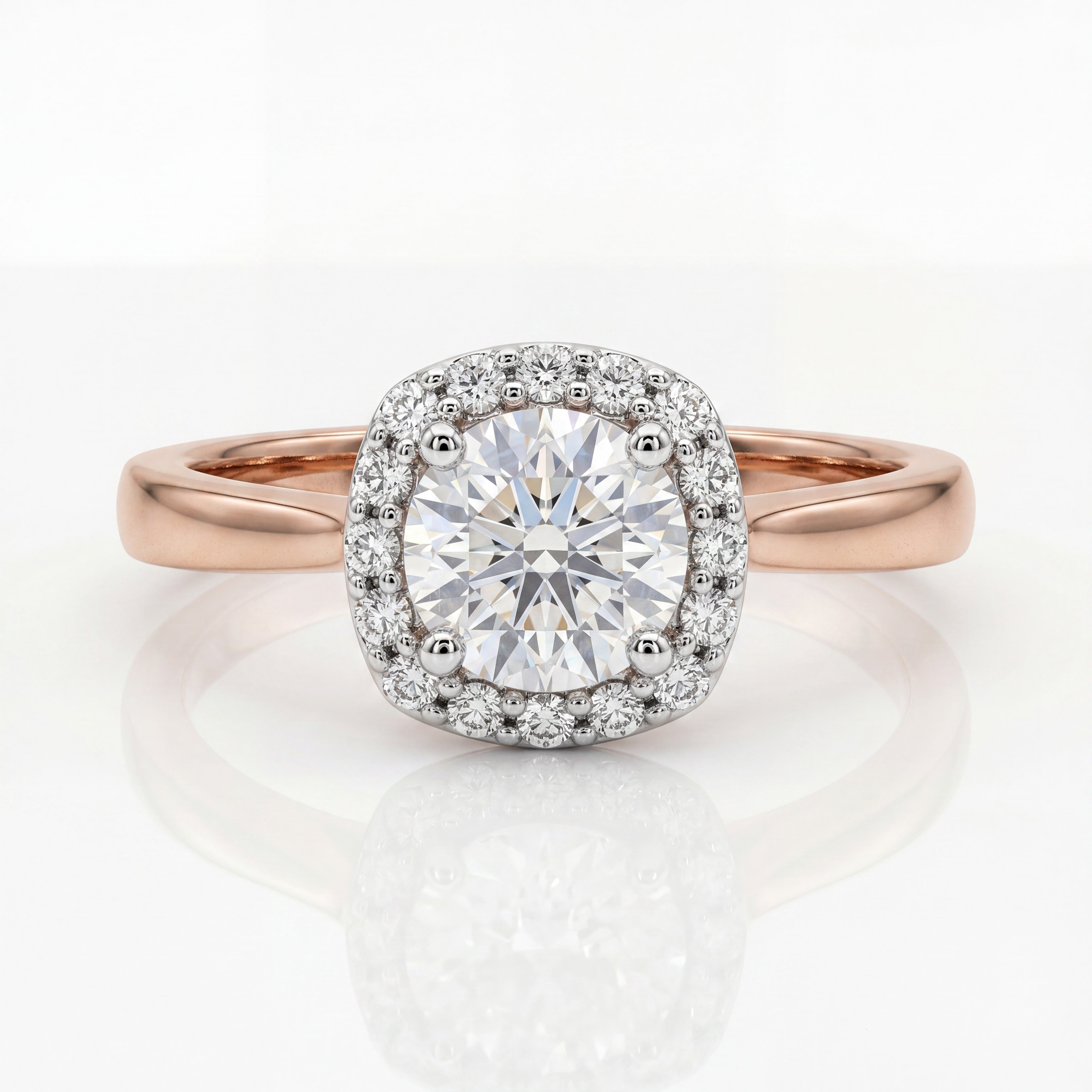 Celeste Halo Lab Grown Diamond Ring 9KT Rose Gold