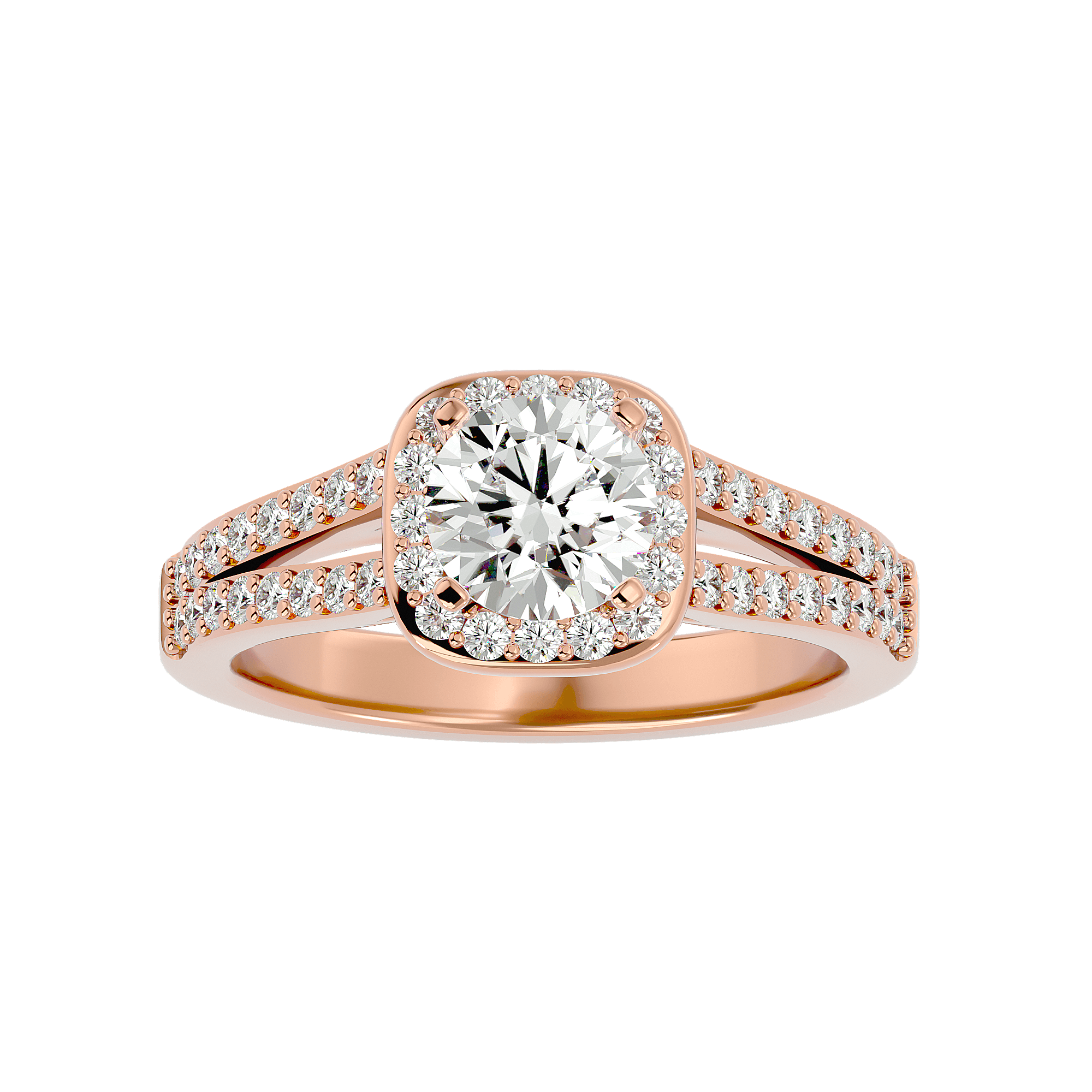 Clementine Diamond Halo Ring