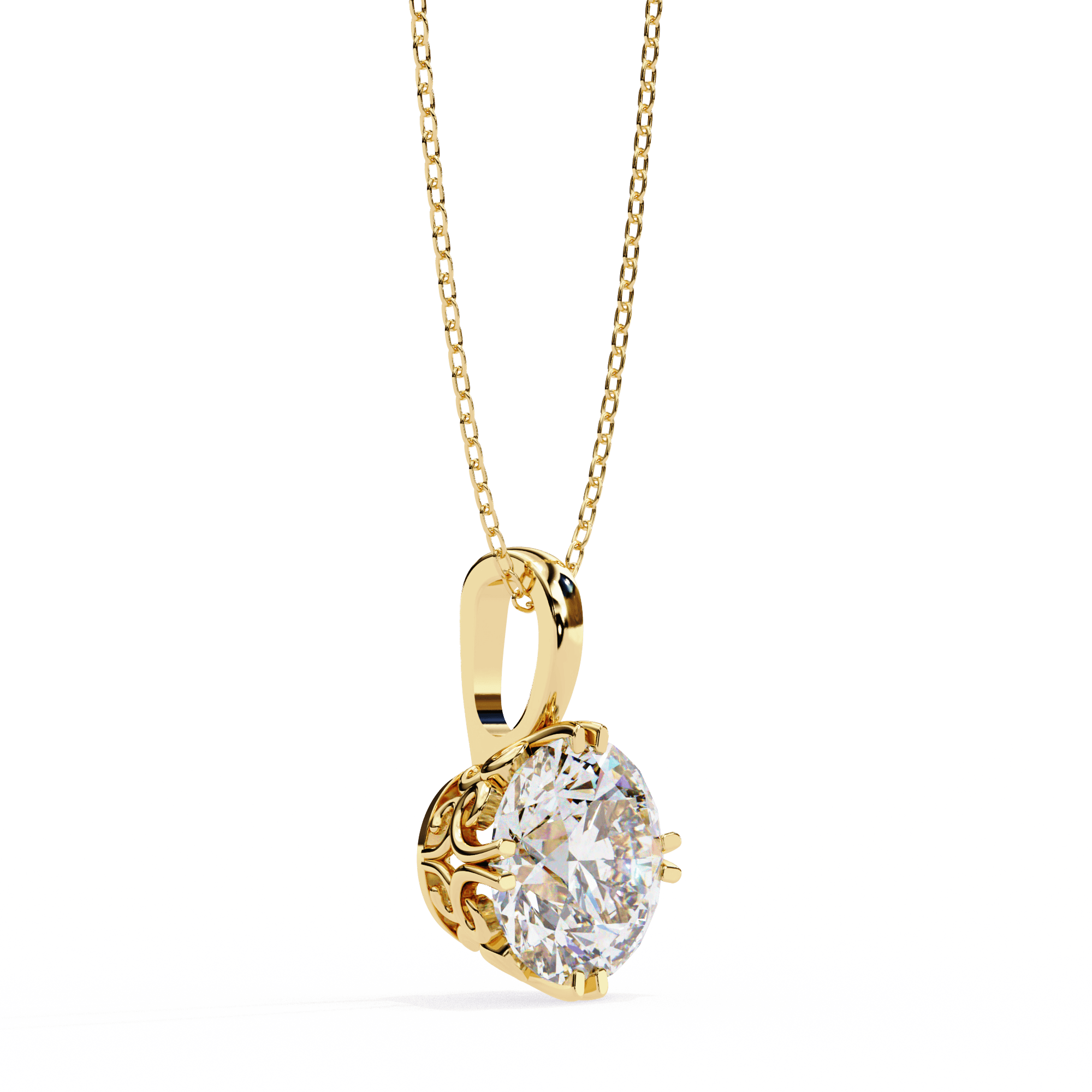 1ct Round Solitaire Diamond Pendant
