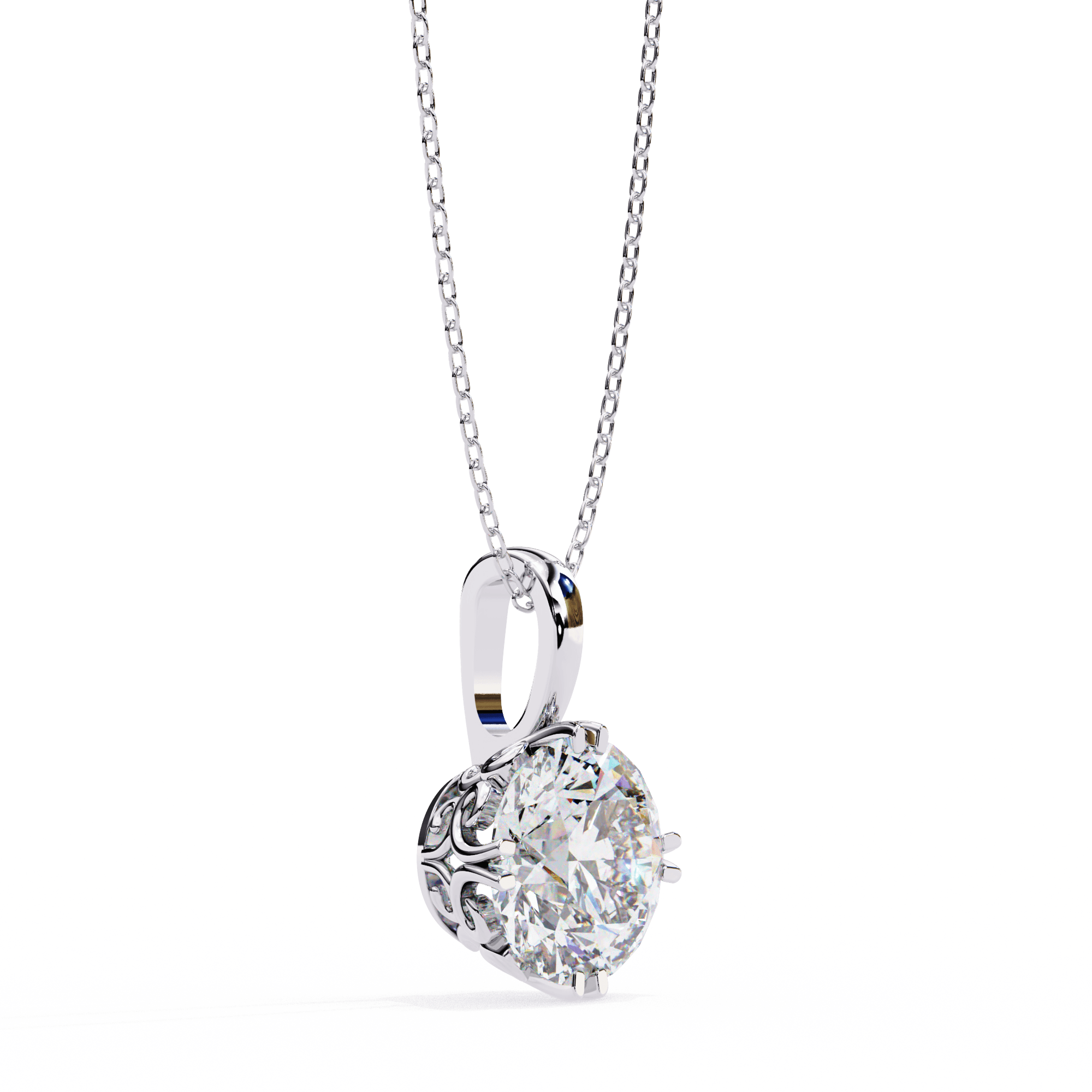 1ct Round Solitaire Diamond Pendant
