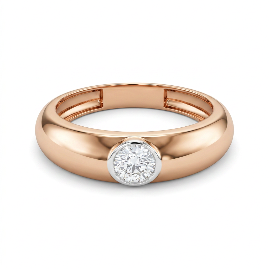 Round Brilliant Lab Grown Diamond Bezel Set Ring