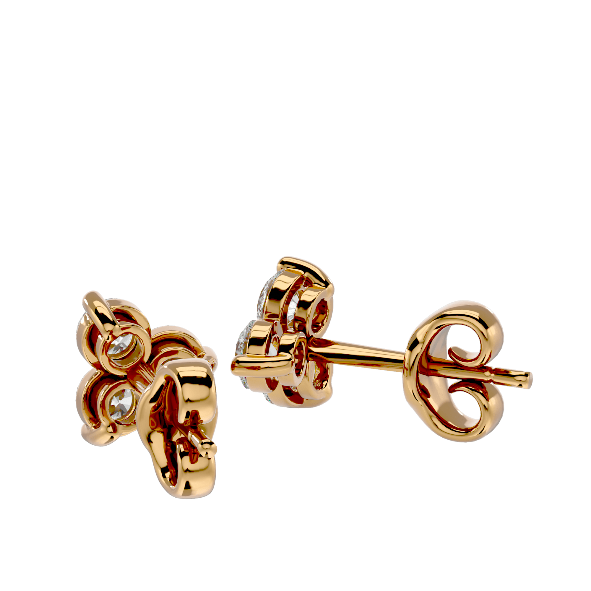 Three Stone Diamond Earrings