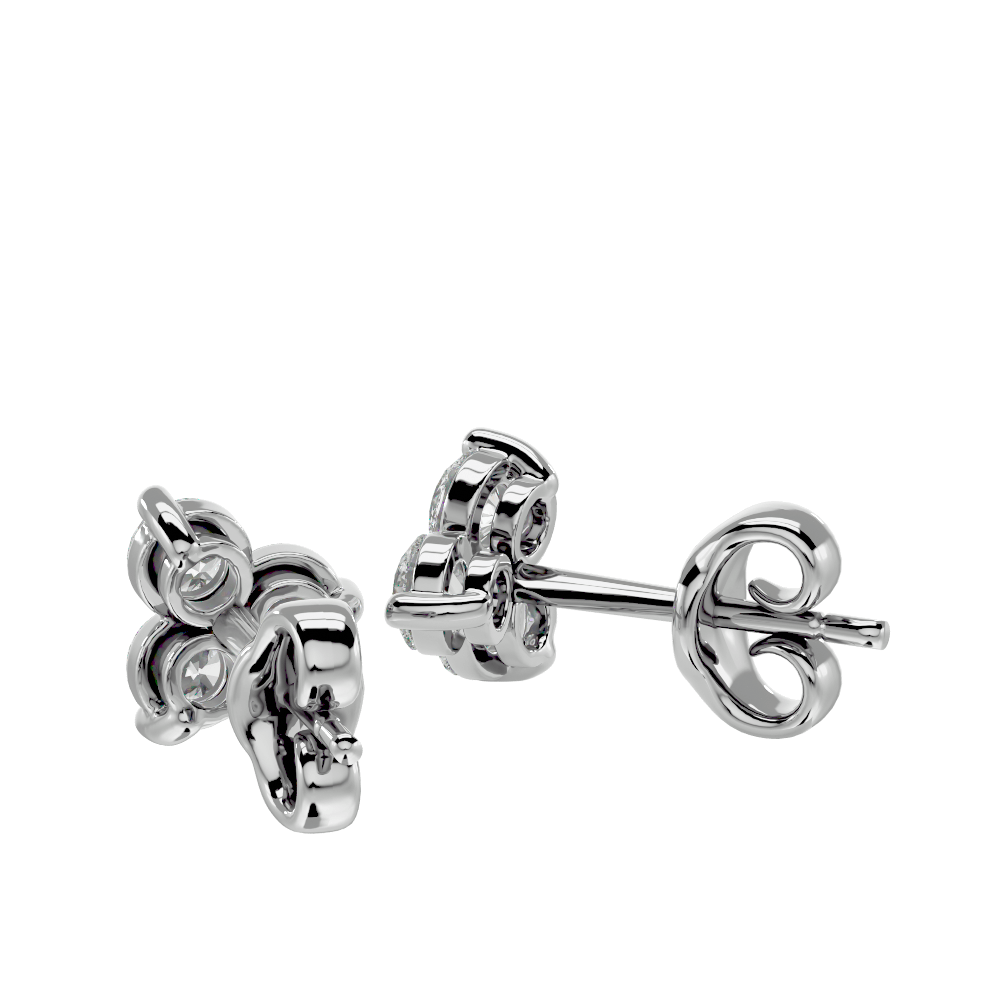 Three Stone Diamond Earrings