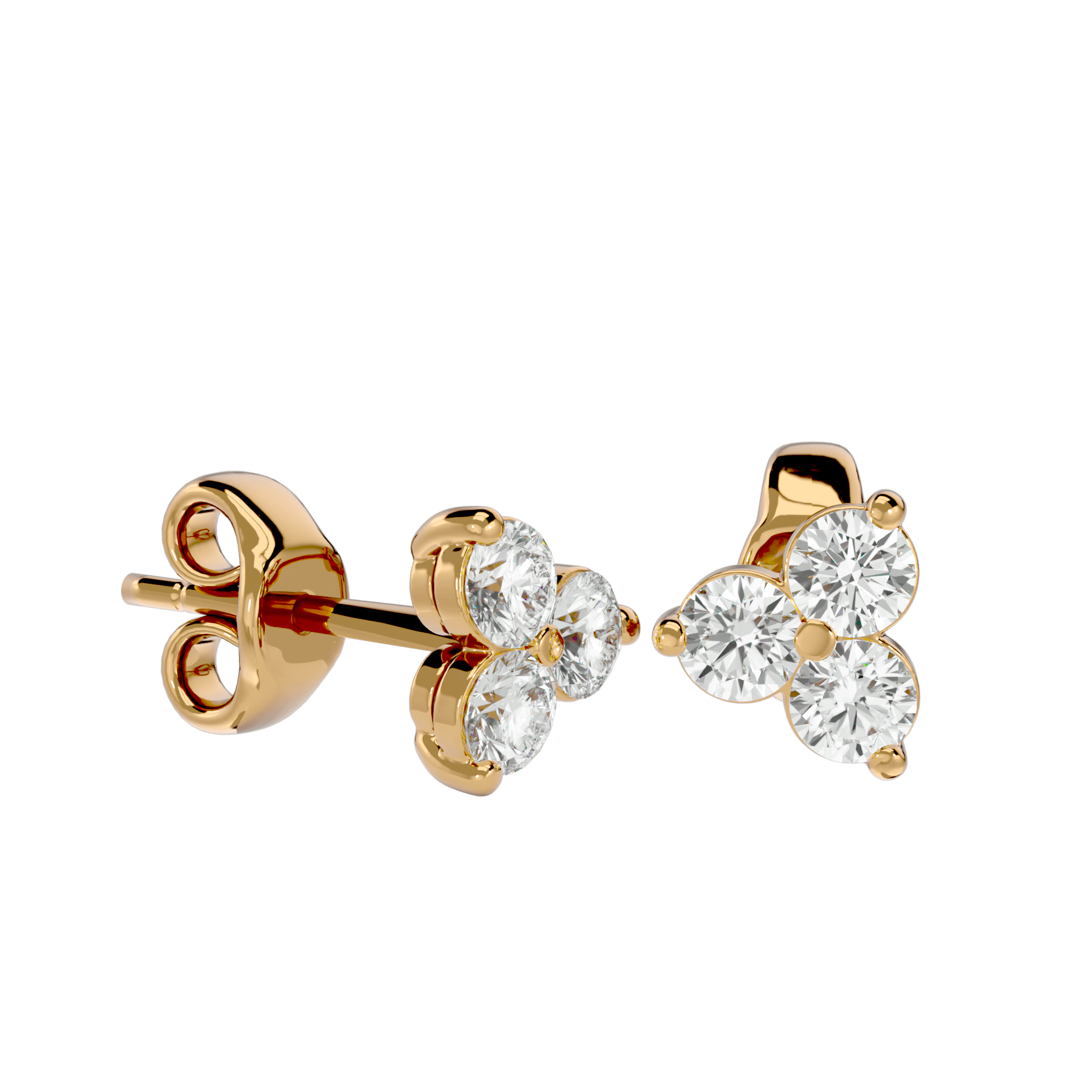 Three Stone Diamond Earrings