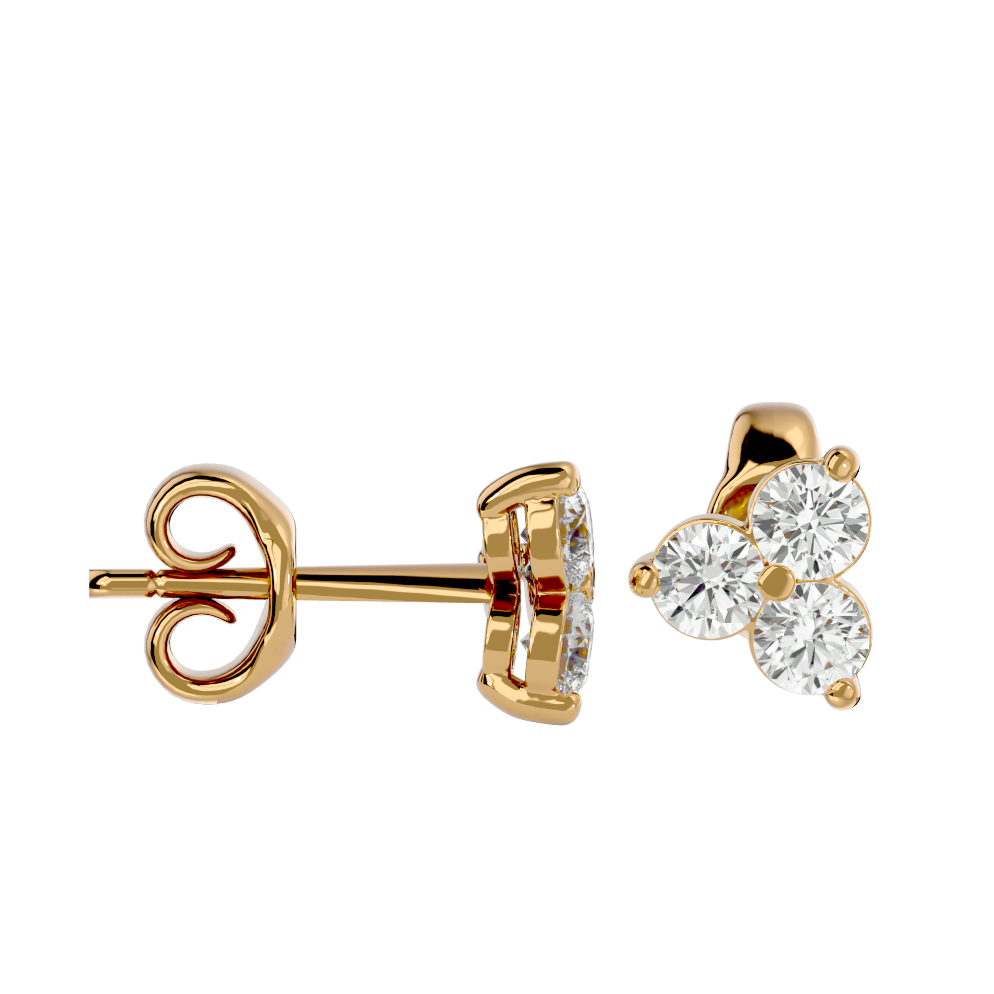 Three Stone Diamond Earrings