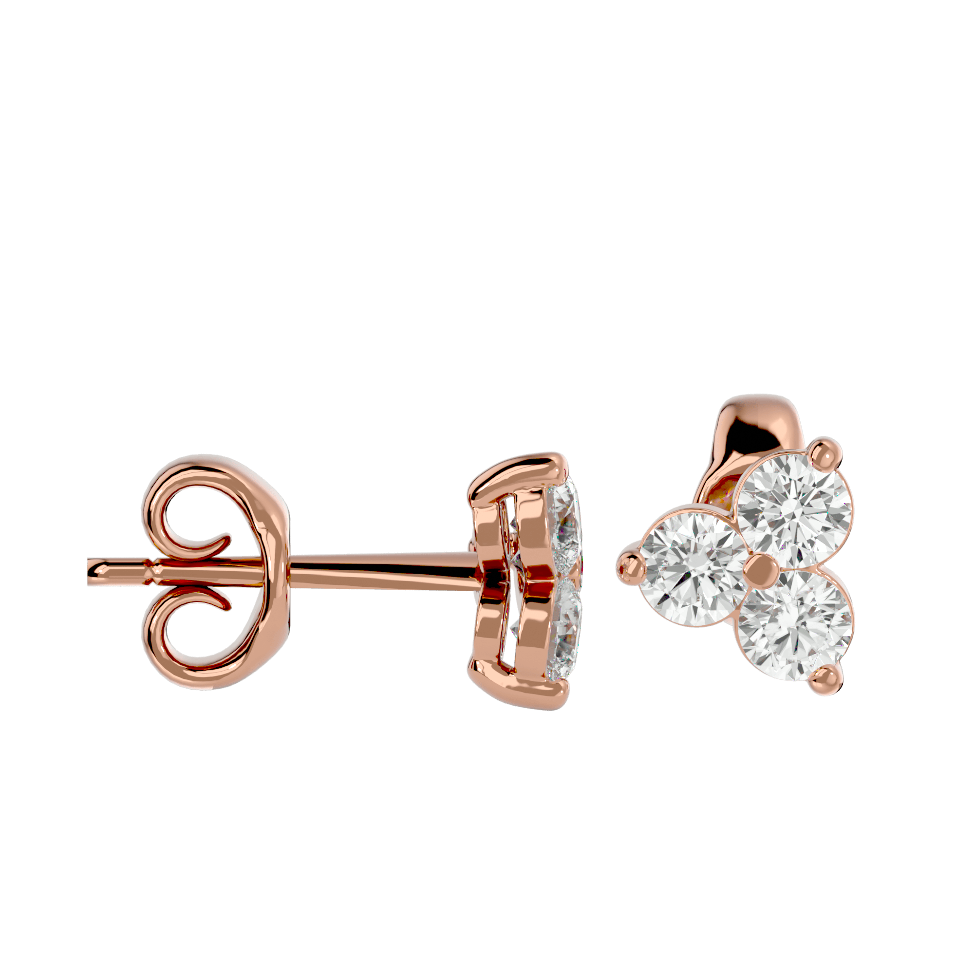 Three Stone Diamond Earrings