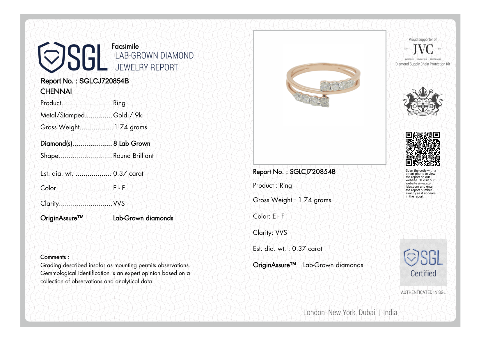 The Thalassa Wave Diamond Ring in 9KT Gold