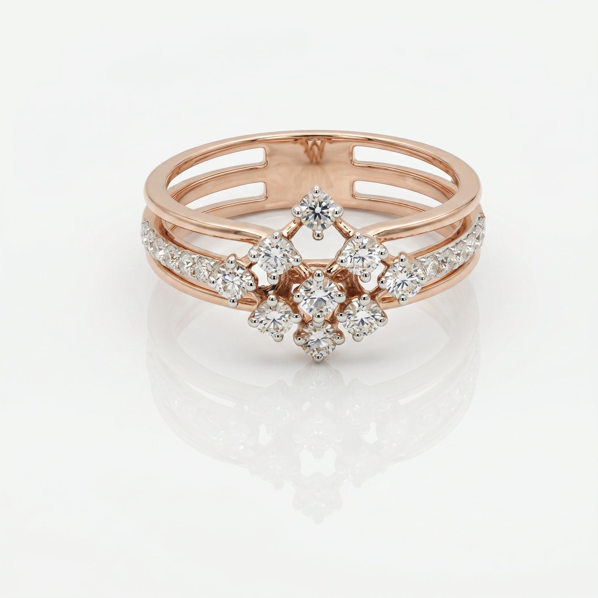 The Elara Multi Row Diamond Ring
